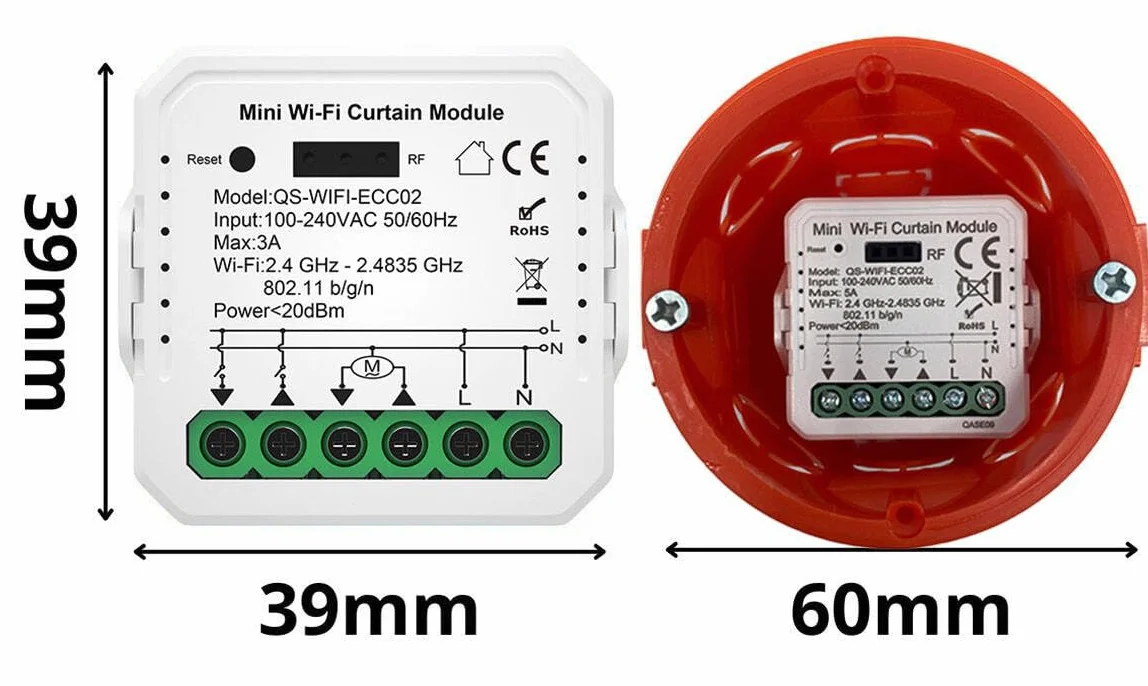 Sterownik rolet Tuya Smart LIfe WIFI MINI Procentowy V3