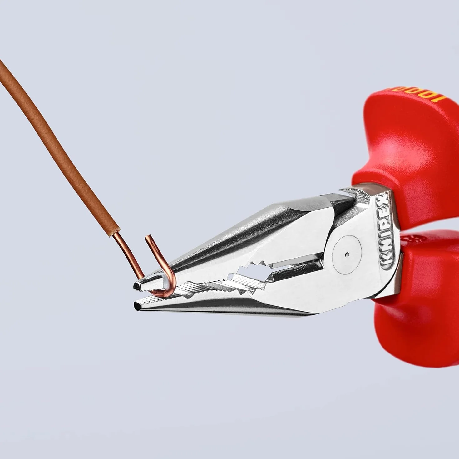 KNIPEX Szczypce uniwersalne z ostro zakończonymi szczękami chromowany z wielokomponentowymi nasadkami izolowanymi wg VDE 145 mm, 08 26 145 T