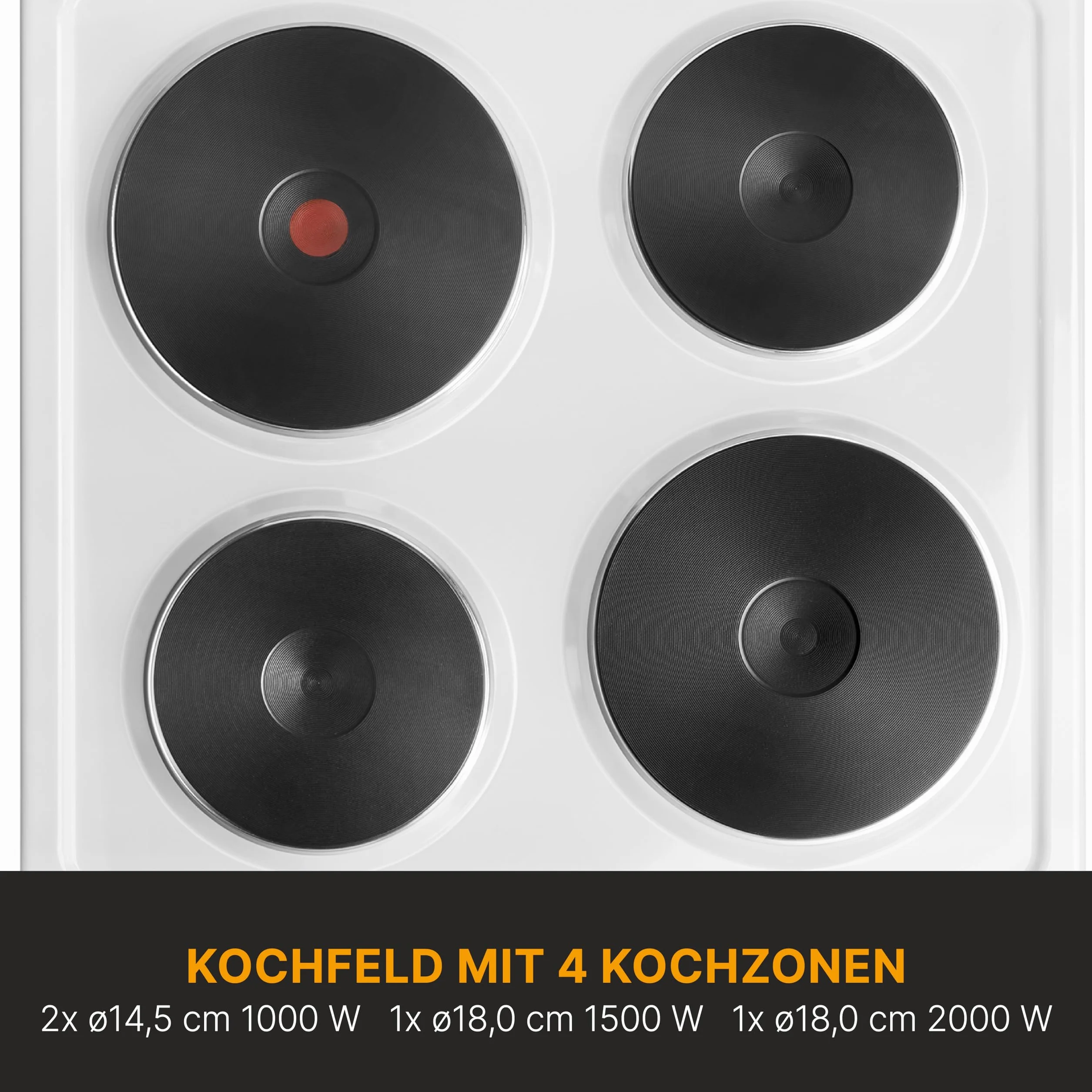 Bomann® Piekarnik 50 cm z kuchenką | kuchenka elektryczna wolnostojąca, 50 cm, z 4 palnikami, kuchenka stojąca z piekarnikiem 48 l, grzanie górne/dolne, 40°C – 240 °C, w zestawie blacha i ruszt do