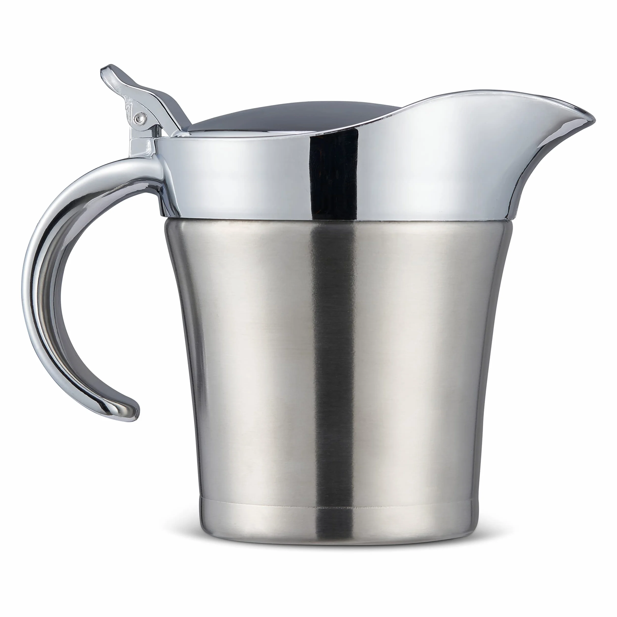 Oak & Steel podwójna ścianka, izolowana łódź na sos, 480 ml, termiczny dzbanek ze stali nierdzewnej z łatwą do podnoszenia pokrywką, do sosu, mleka, kremu i śmietany