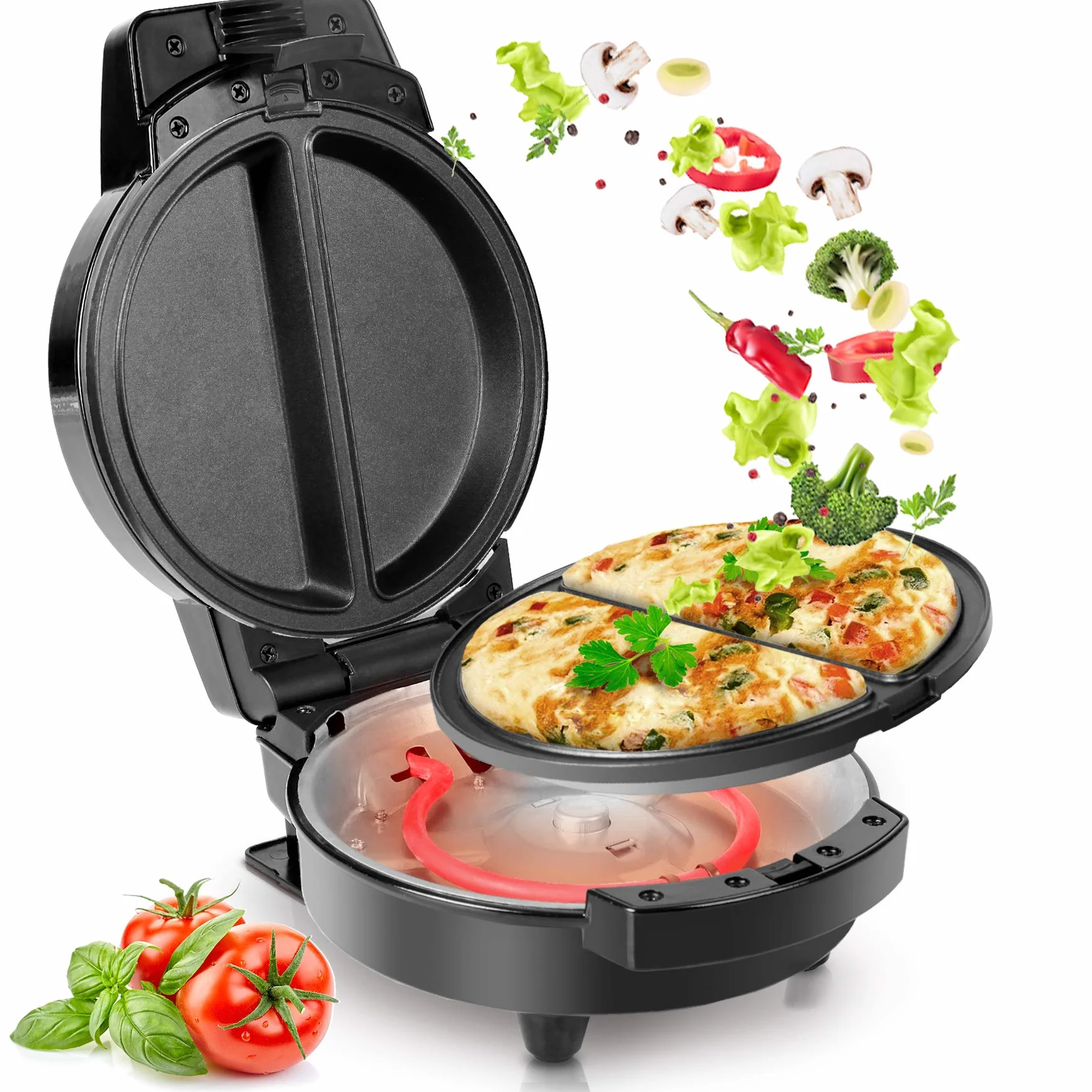 Duronic OM60 Elektryczna patelnia do omletów 600W omleciarka nieprzywierająca powłoka