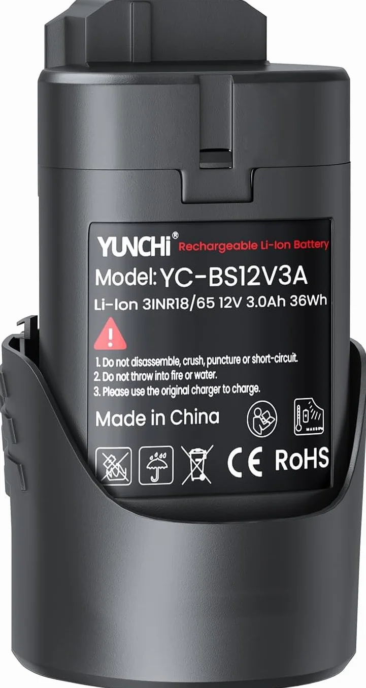 YUNCHI Akumulator zastępczy 3,0 Ah do akumulatora Bosch 12 V, kompatybilny z systemem Bosch Professional 12 V, 2 sztuki