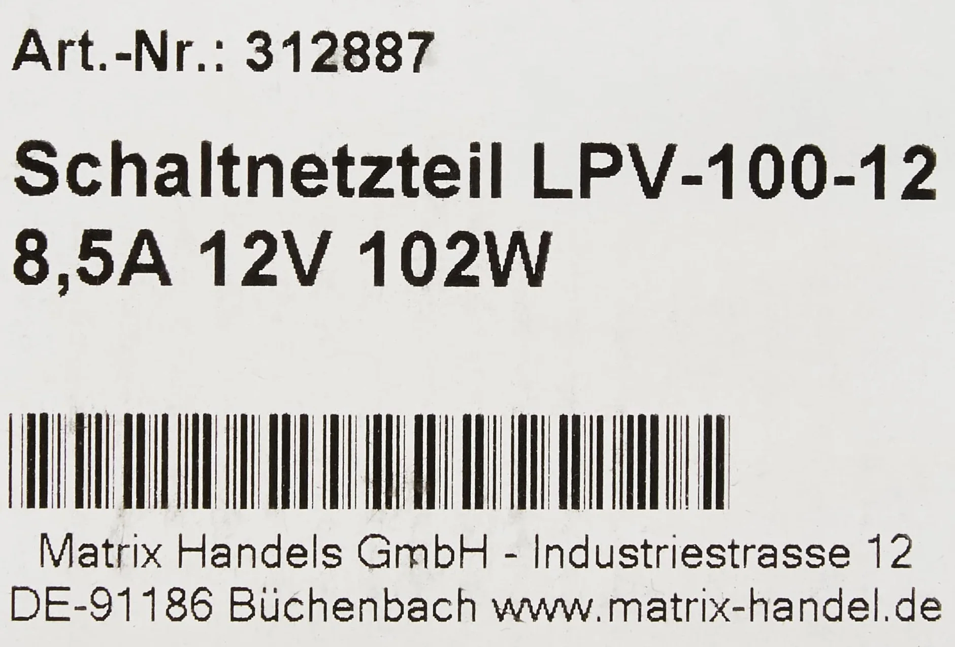 Meanwell LPV-100-12 zasilacz LED 100 W, 12 V, 8,5 A