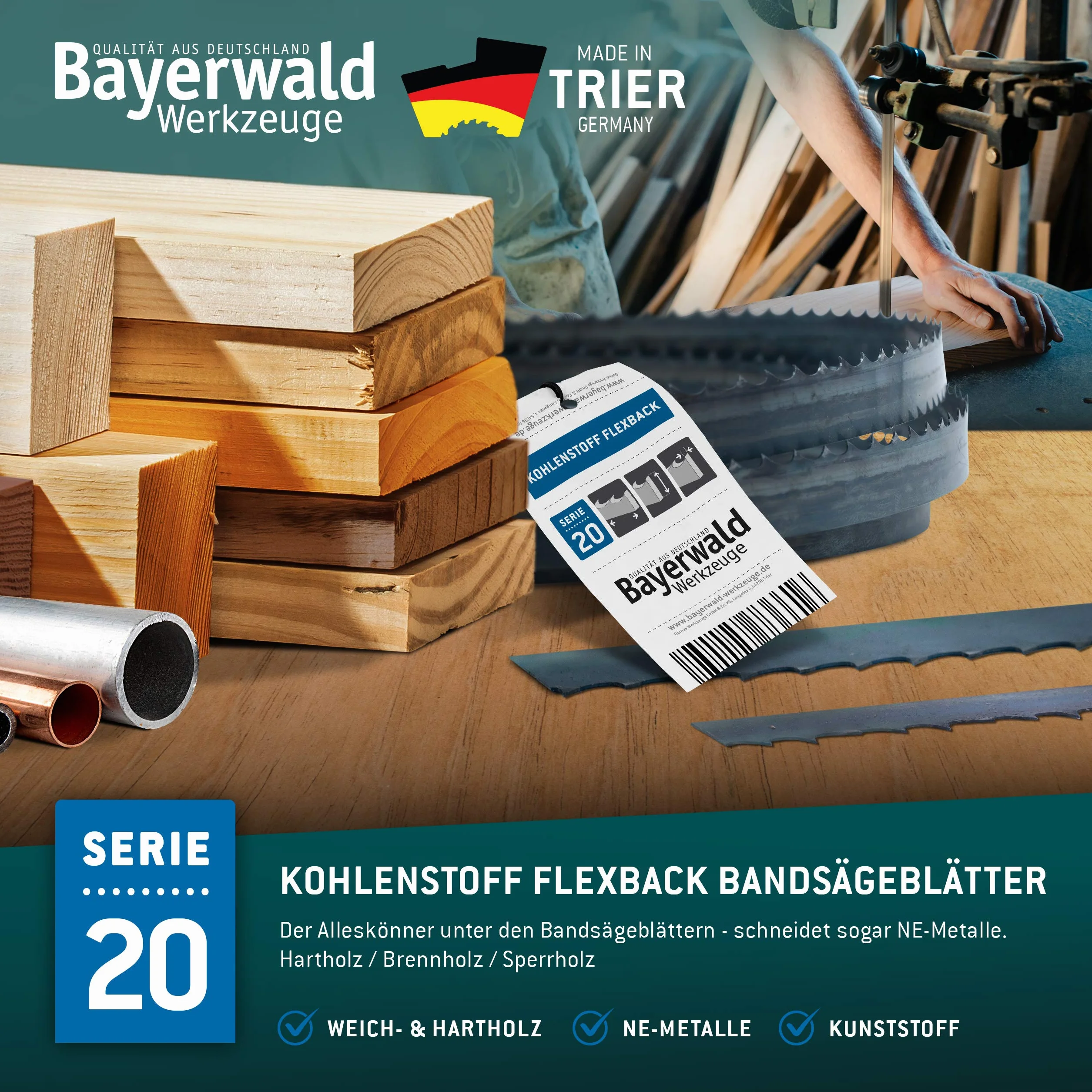 Bayerwald brzeszczot do piły taśmowej ze stali narzędziowej - 1810 x 6 x 0,36 x 6 / drewno, metale nieżelazne, tworzywo sztuczne, cienkie blachy/taśma do piły pasuje do Metabo BS4370 5370 5378