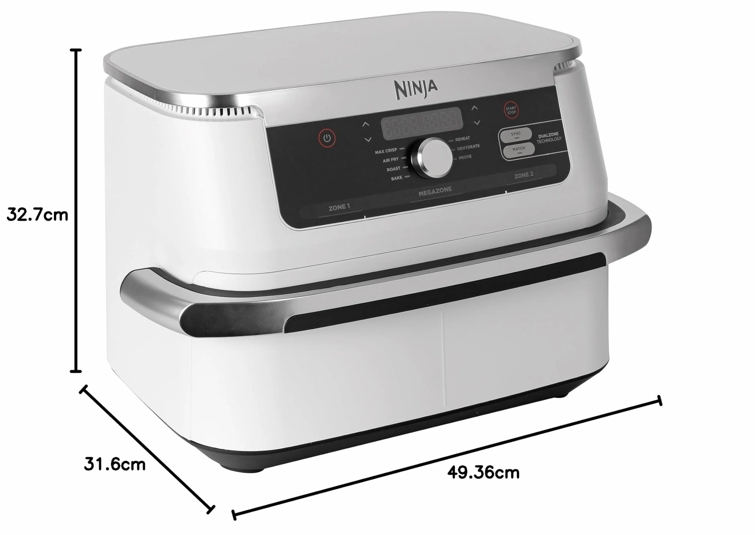 Ninja AF500EUWH Foodi FlexDrawer Doppel-Hei?luftfritteuse (AF500EUWH)