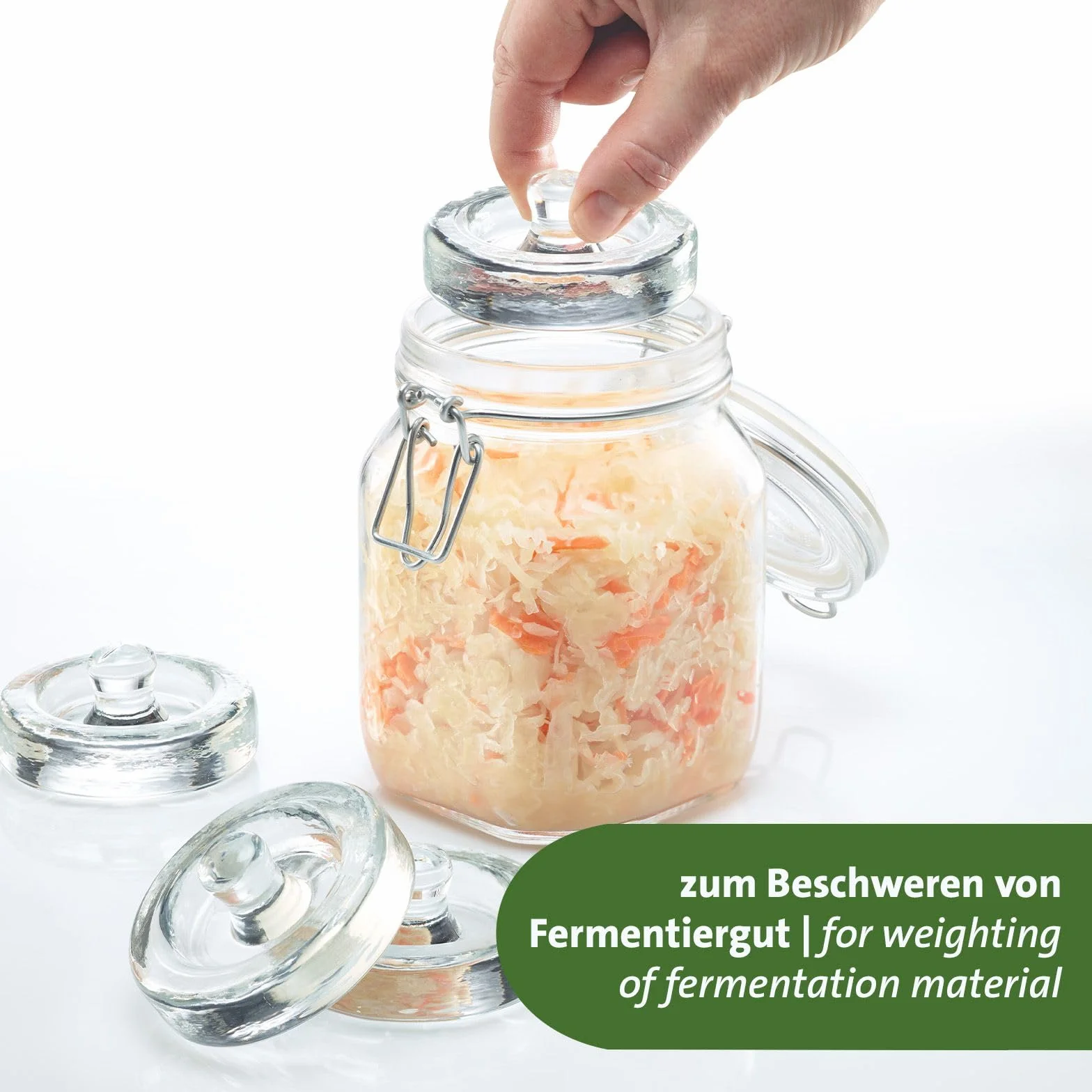 Westmark Masy fermentacyjne szklane ciężarki Ø 8 cm 4 szt.
