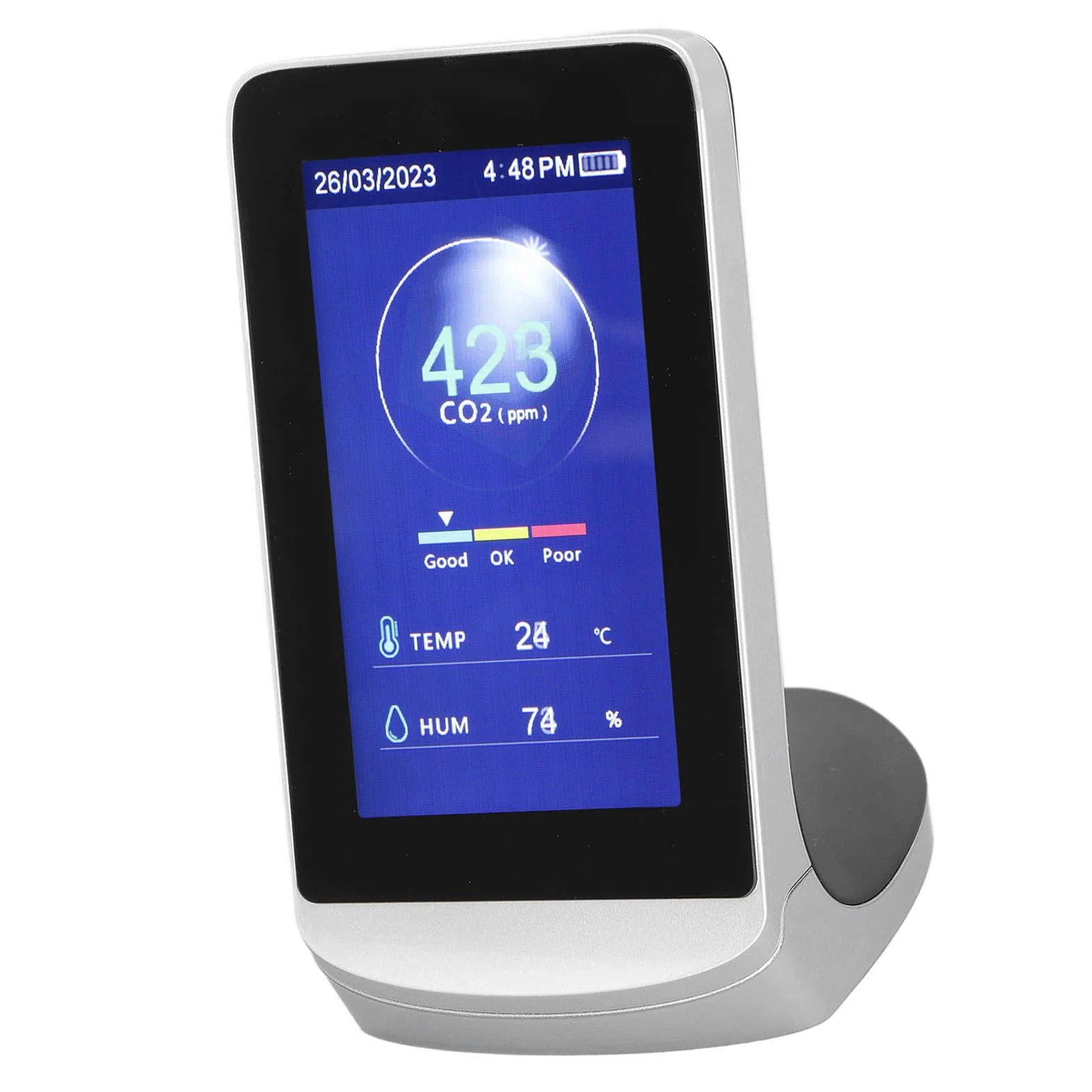 Luocute Monitor Jakości Powieietrza CO2 DETEKTOR DWUTLENKU WęGLA MIERNIK CO2 DETEKTOR TEMTETatury WilgotnoSci Tester Powieietrza Monitor Tester Wilgotności I Temperatury Powietraza