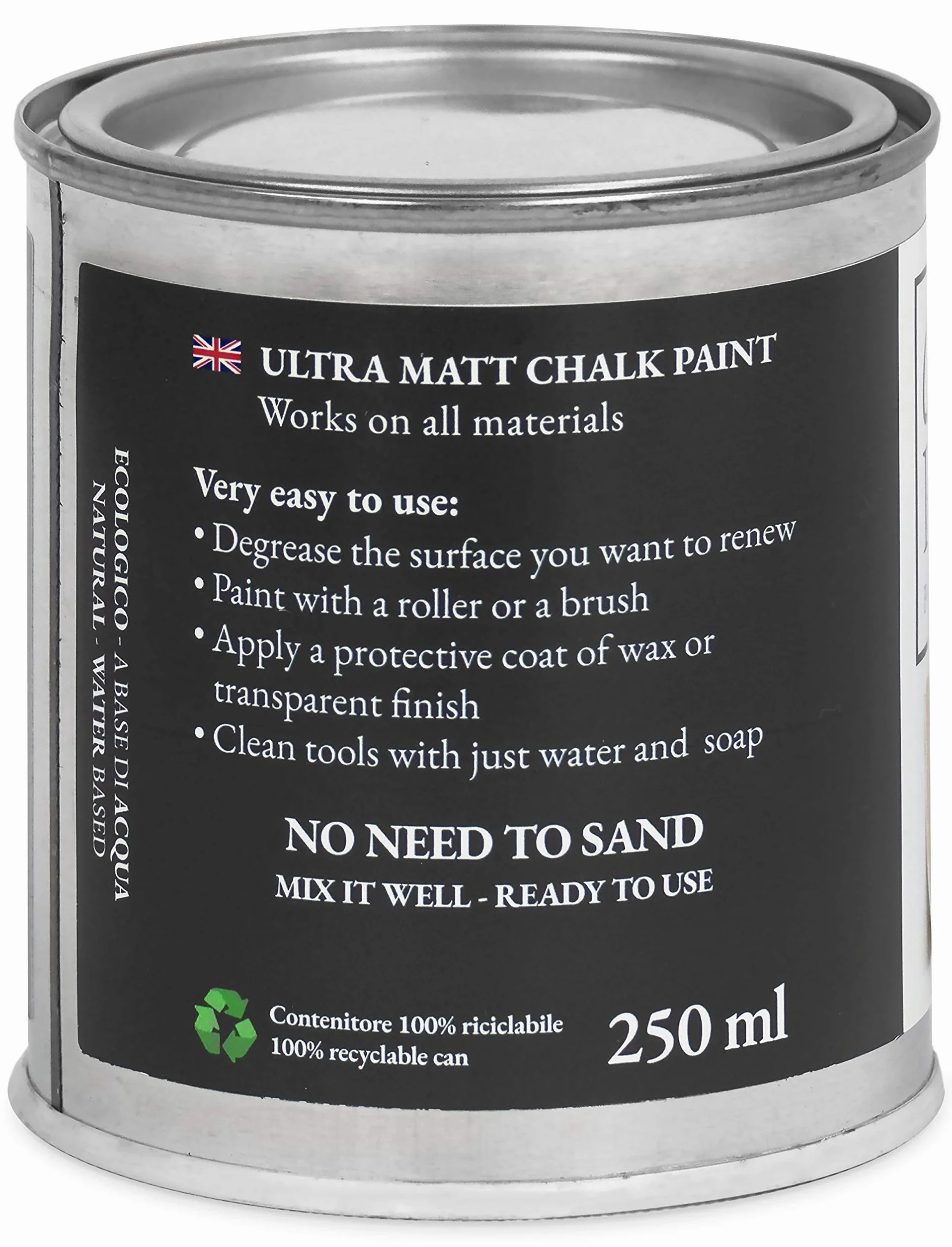 Chalk Paint Everything® – Kreda Farba Bianco Rosół łatwo nadaje kolor wszelkiego rodzaju materiałów bez szlifowania (250 ml)