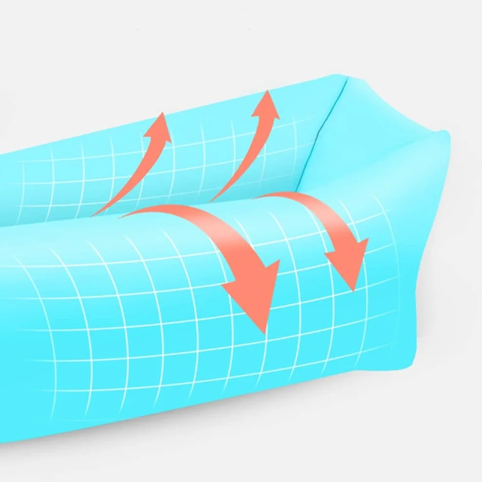TURIM Nadmuchiwana sofa, sofa powietrzna z przenośnym pakietem, przenośna leżanka na kemping, plażę, do parku, na plażę