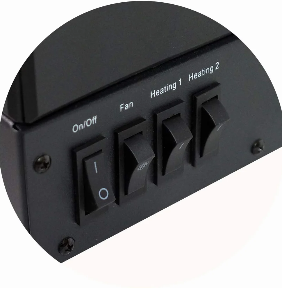 CHEMIN'ARTE Elektryczny kominek z efektem płomieni XL + ogrzewanie 2000 W – diody LED – zaprojektowany we Francji – 67 x 23 x 24 cm – 2 lata gwarancji