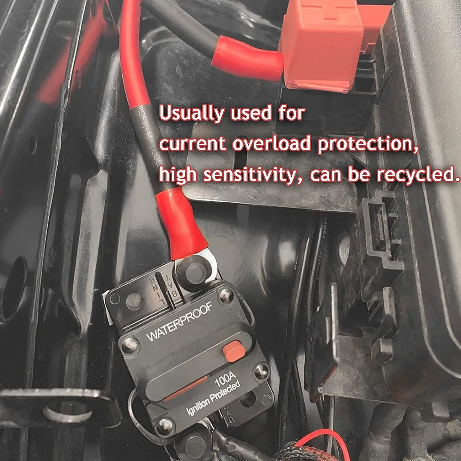 Gebildet 60 Amp Wyłącznik z Ręcznym Resetowaniem Wodoodporny inwerter Bezpieczników liniowych do Silników Morskich łodzi ATV Ręczne Zasilanie 12V-42VDC (60A)