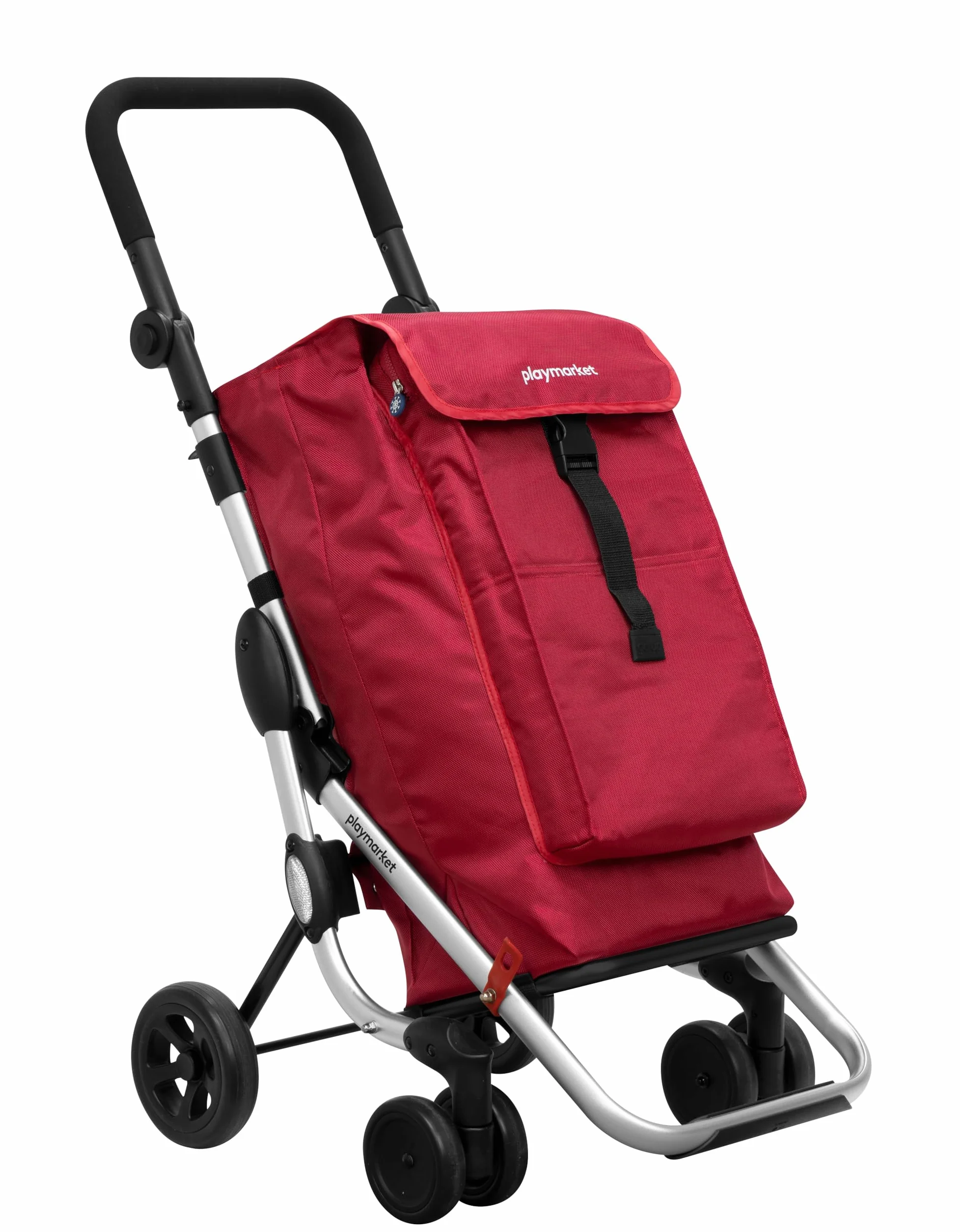 Playmarket Uniseks Go Up Basic Wózek na Zakupy, Czarny/Czerwony (Charme), 110 cm