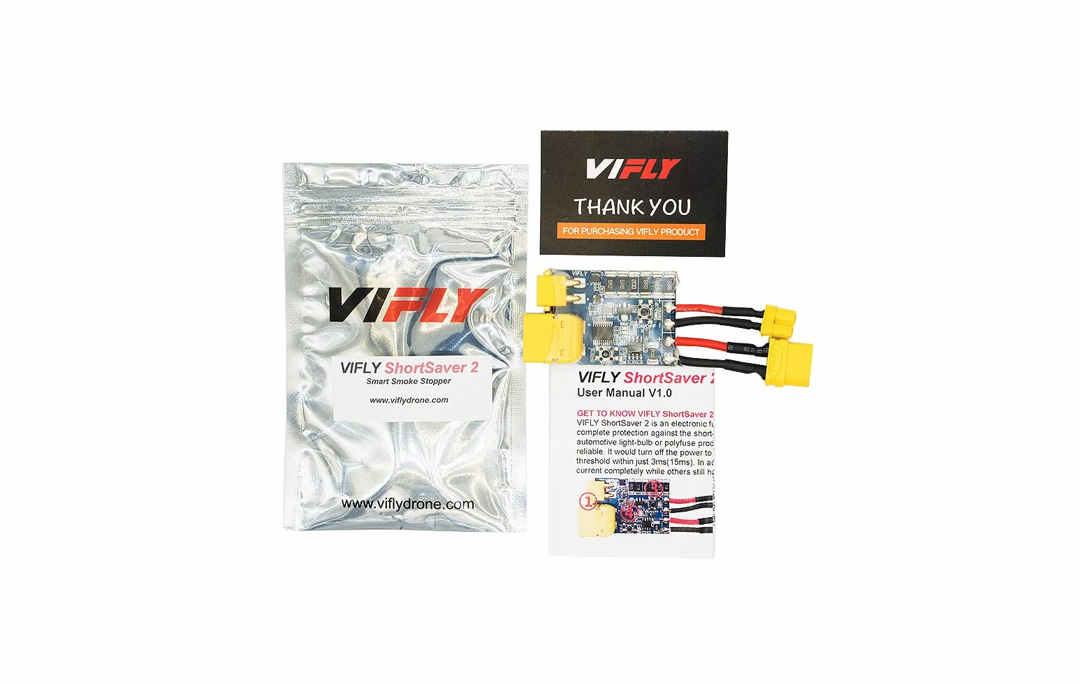VIFLY ShortSaver V2 inteligentny ogranicznik dymu elektroniczny bezpiecznik do wykrywania i zapobiegania zwarciom i przeciążeniu, przełącznik zasilania do wiązania odbiornika XT30 XT60 dostępny