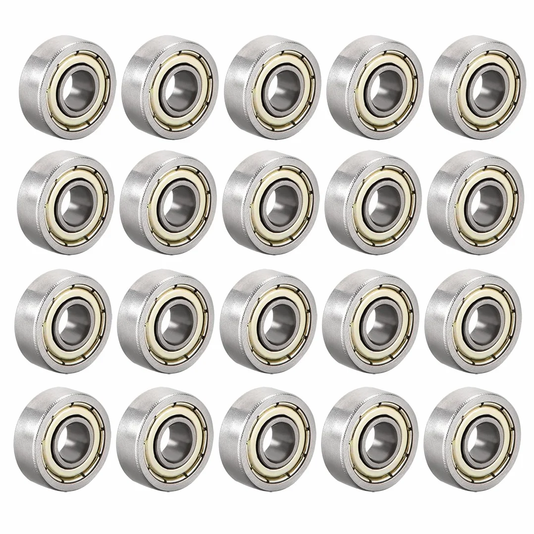 sourcing map 20 szt. łożysko kulkowe zwykłe 605Z podwójny szyld 5 mm x 14 mm x 5 mm stal węglowa DE de