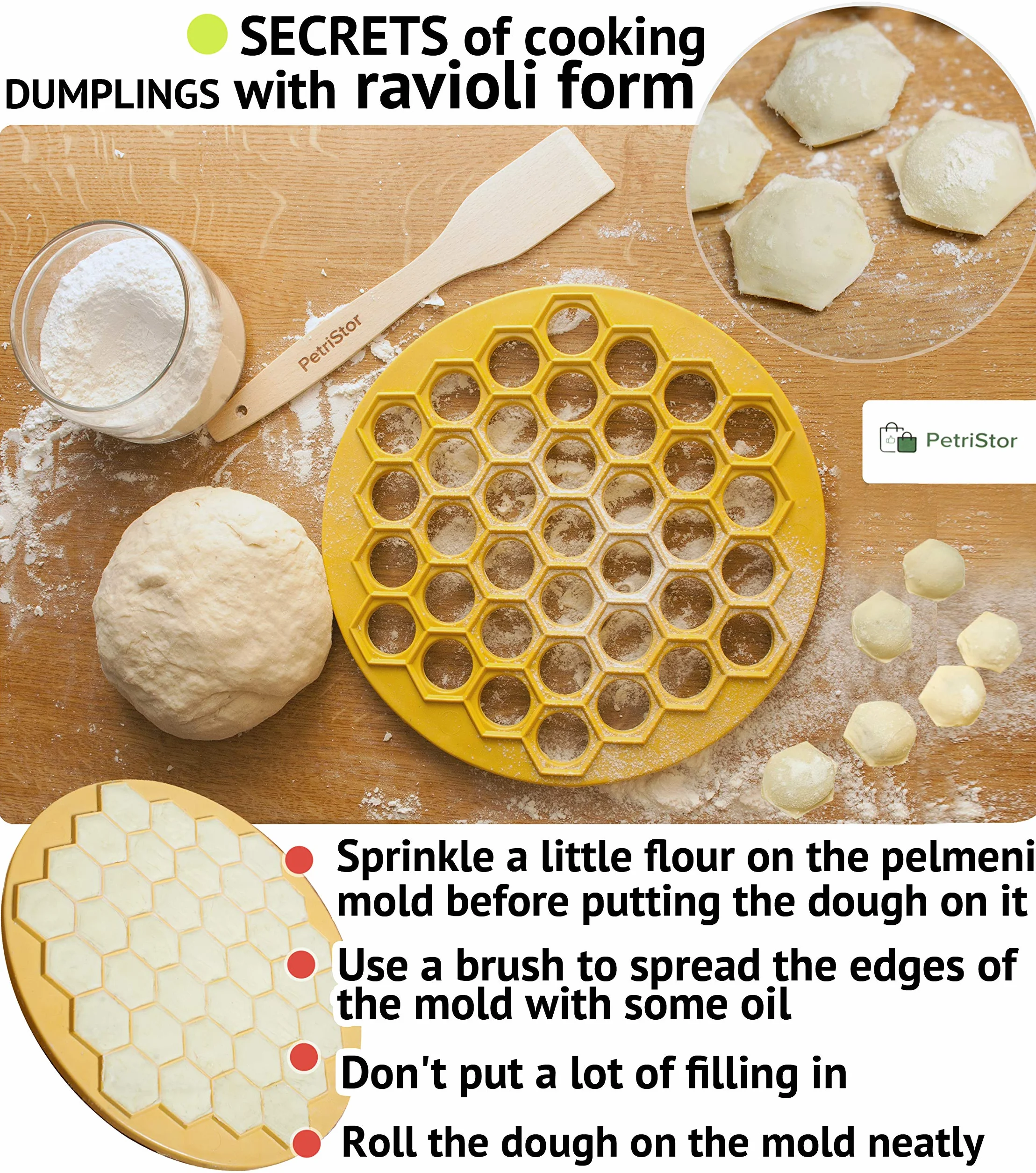 Russian PELMENI Maker Pierogi Ravioli plastikowa forma firmy PetriStor