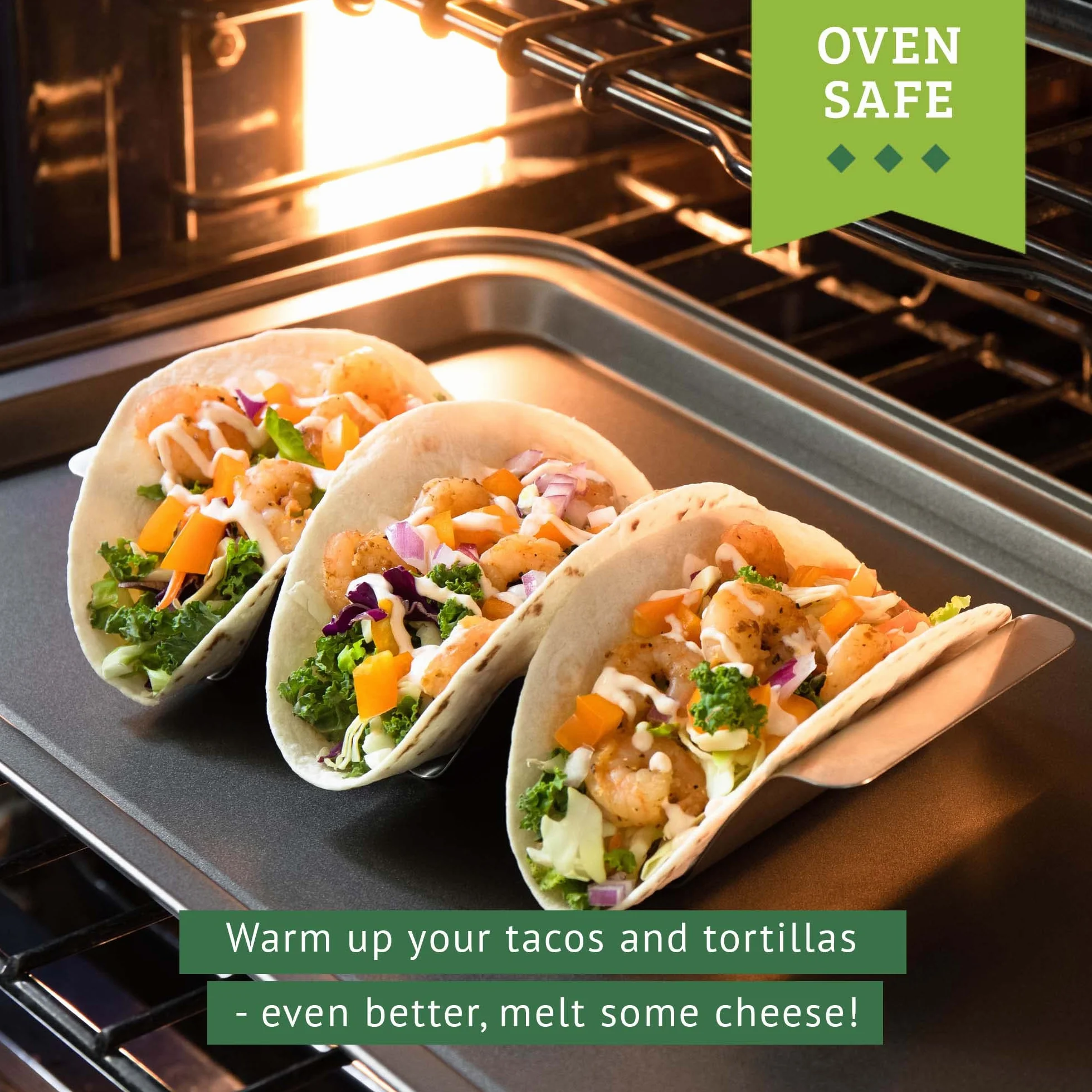 Zestaw stalowych uchwytów na taco 6 sztuk odporny na zmywarkę i grill metalowy