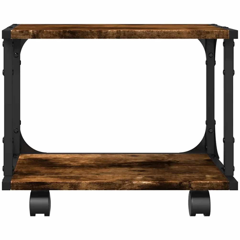 vidaXL Stojak pod drukarkę, 2-poziomowy, przydymiony dąb 41x28x33,5 cm, stojak na drukarkę, regał na drukarkę, stolik pod drukarkę, stolik na drukarkę