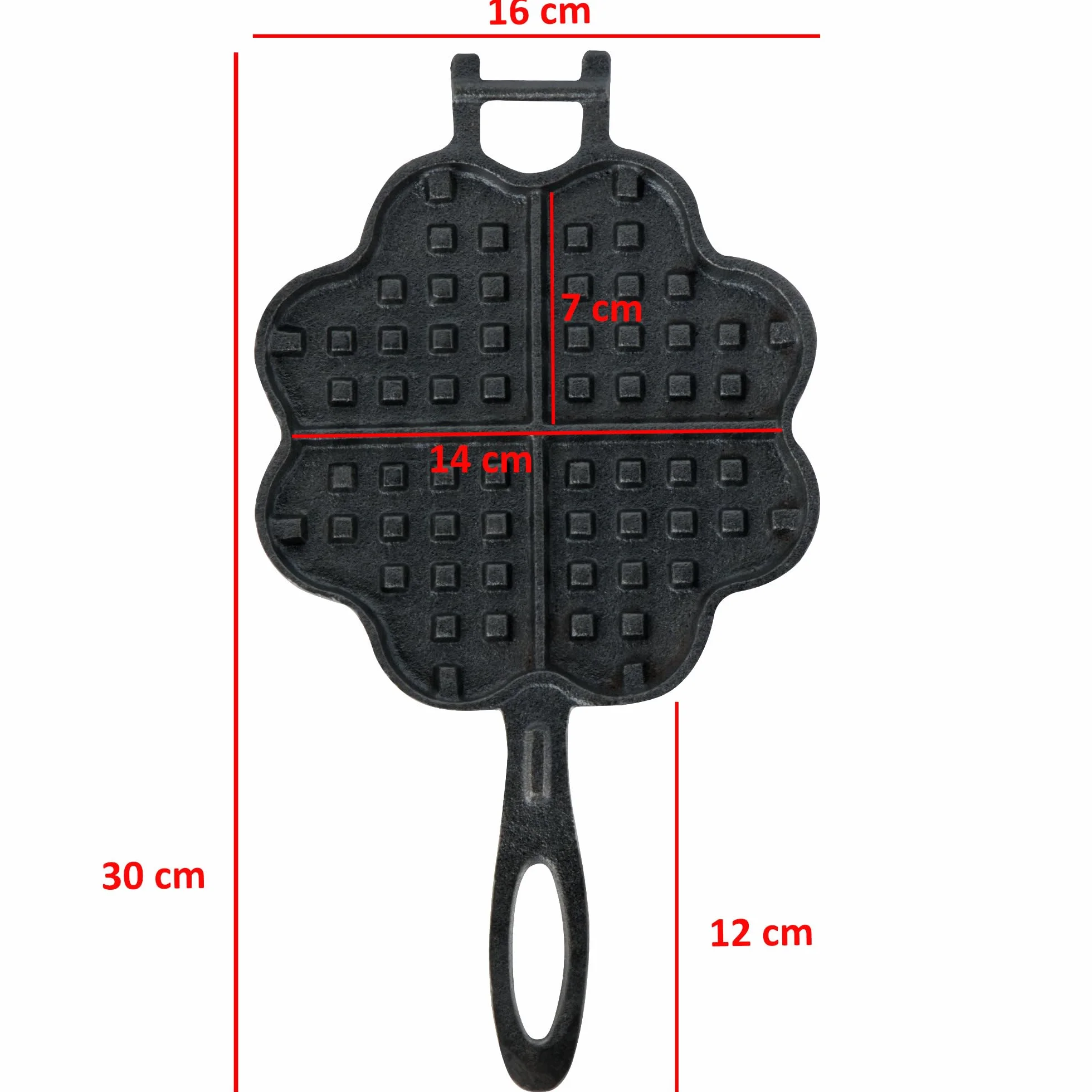 BBQ-Toro żeliwna gofrownica w kształcie serca Ø 15 cm podwójna forma na gofry