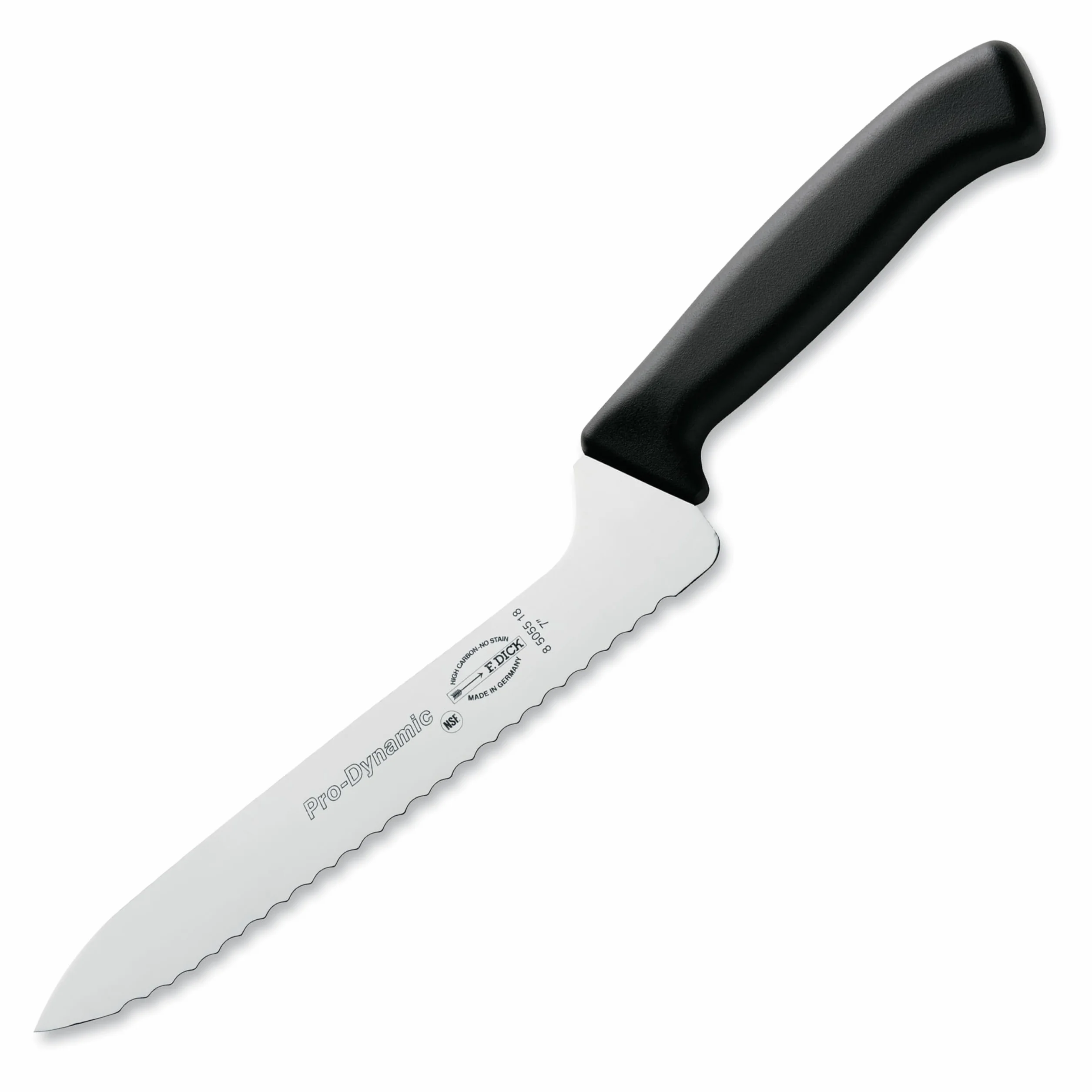 F. DICK ProDynamic nóż do kanapek ze szlifem falistym (długość ostrza 18 cm, nóż szefa kuchni, nóż uniwersalny, nóż do chleba, ostrze X55CrMo14, twardość 56°, nóż) 85055182