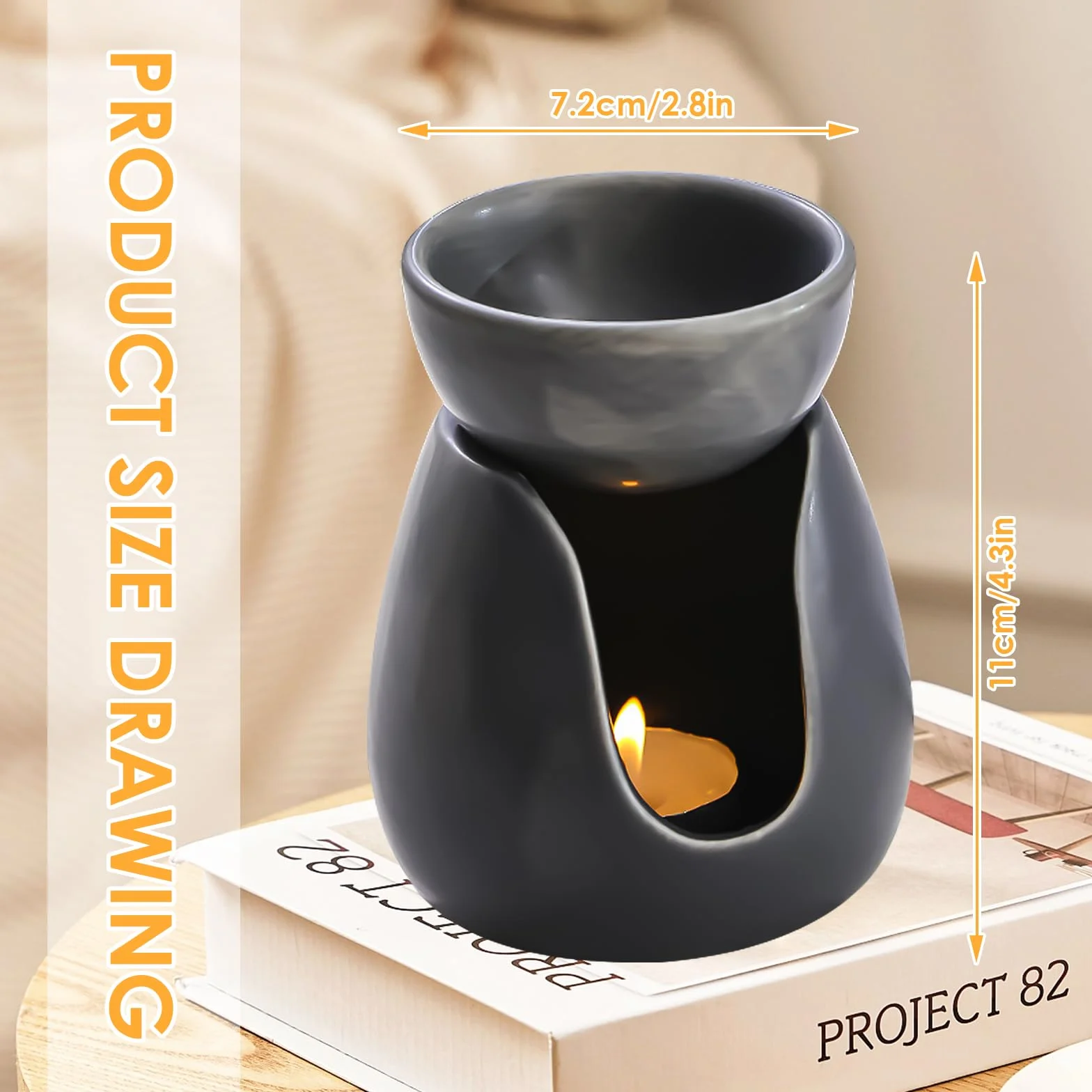 Lampa zapachowa, świecznik na podgrzewacze, ceramiczna lampa zapachowa, do olejków eterycznych, ceramiczny podgrzewacz zapachowy, do dekoracji mieszkania