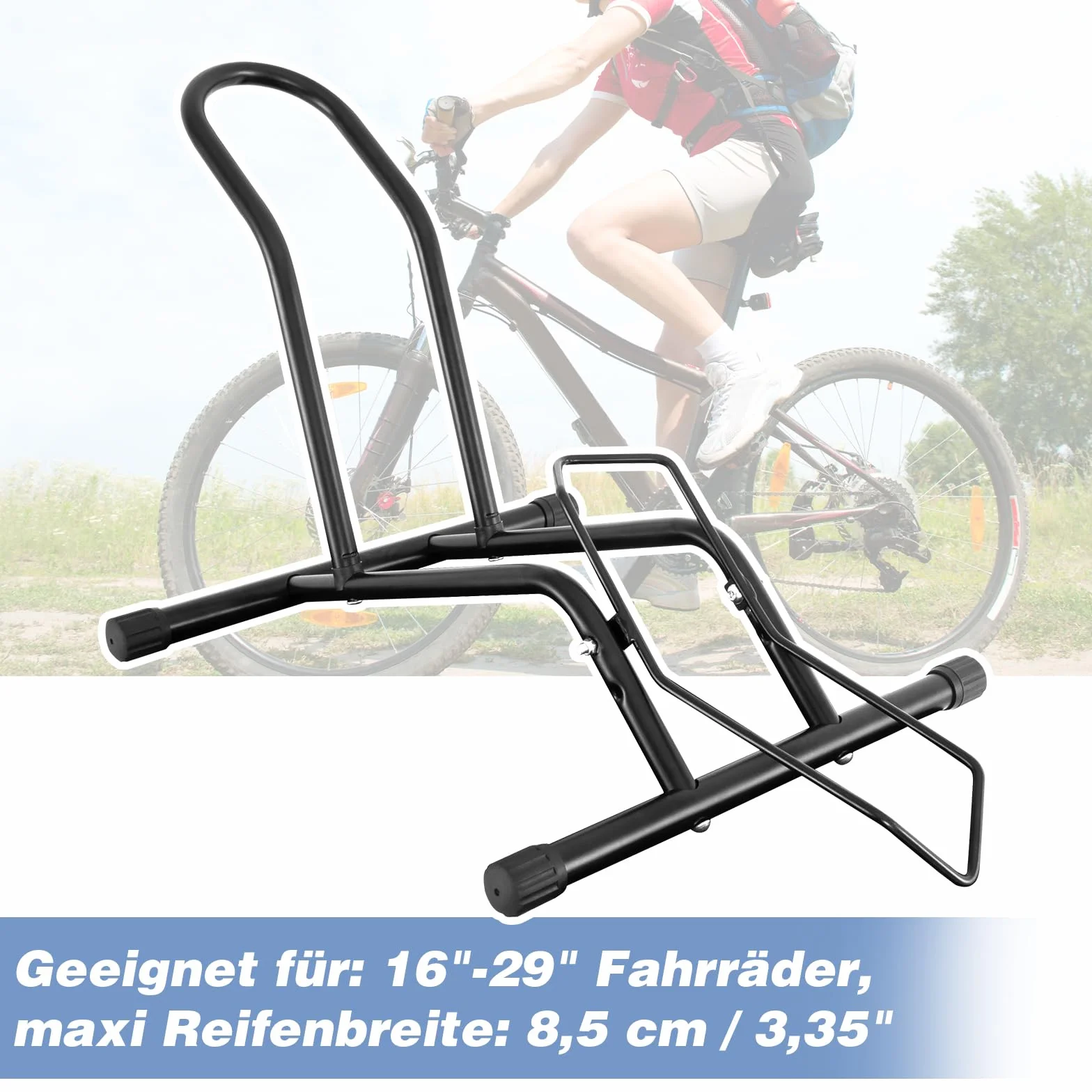 2 sztuki stojaków rowerowych, stalowy, regulowany, profesjonalny stojak na rower, wolnostojący, stabilny stojak na rowery 20-29", do rowerów górskich, rowerów elektrycznych, wyścigowych
