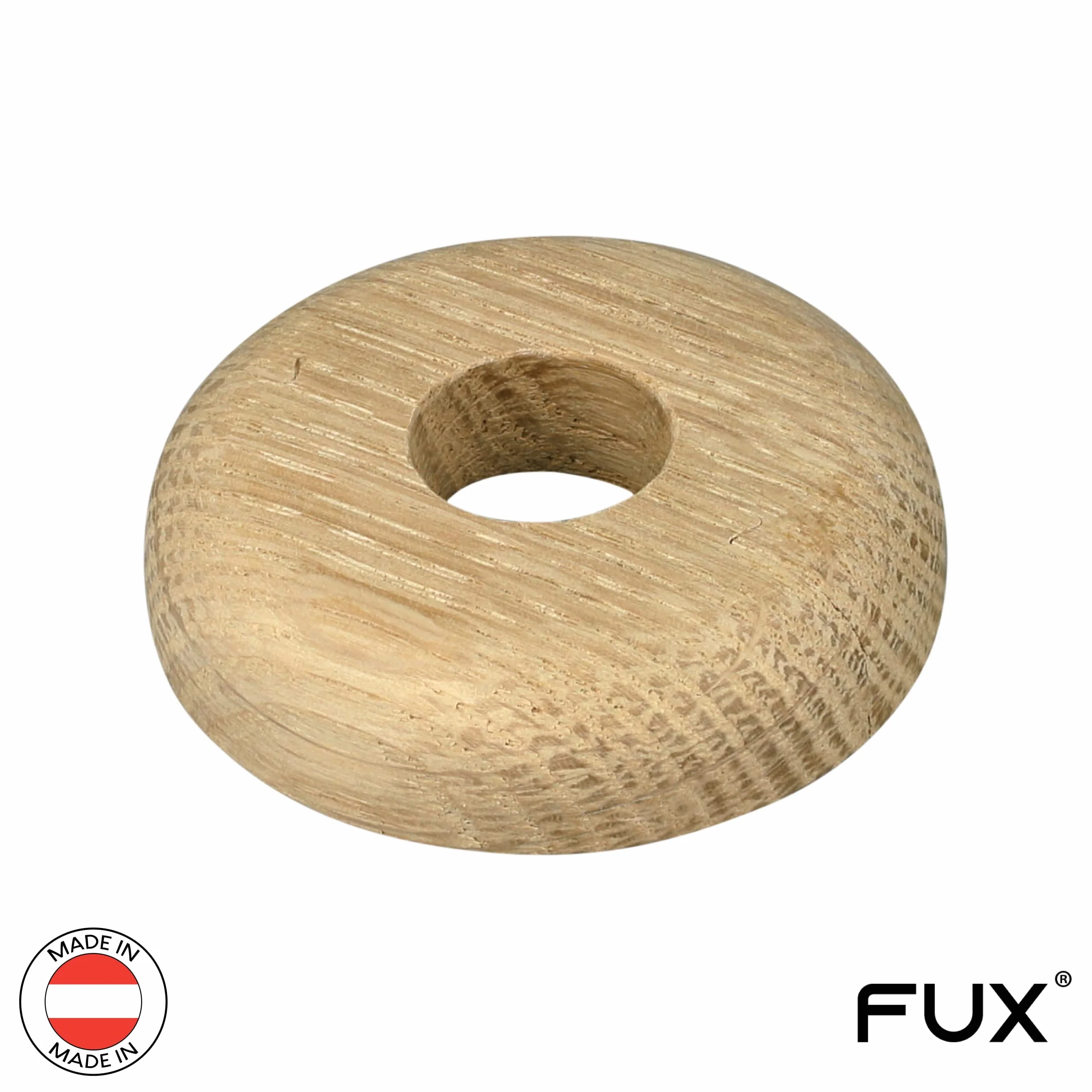 FUX 2 x rozety do rur grzewczych, pojedynczych rozet, 15-22 mm, osłona węża, opatrunek, rozeta do grzejników, drewna, parkietu, drewniana rozeta (22 mm, surowy dąb)