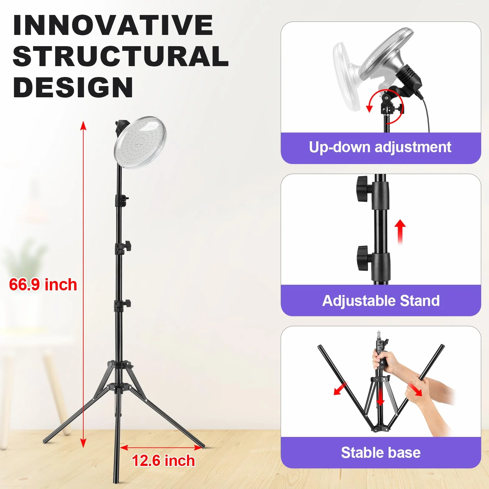 Lampa na podczerwień, czerwone światło 660 nm, 120 diod LED Red Light na podczerwień z zegarem i statywem, czerwone światło do twarzy, ciała, mięśni, pleców, nie wytwarza ciepła