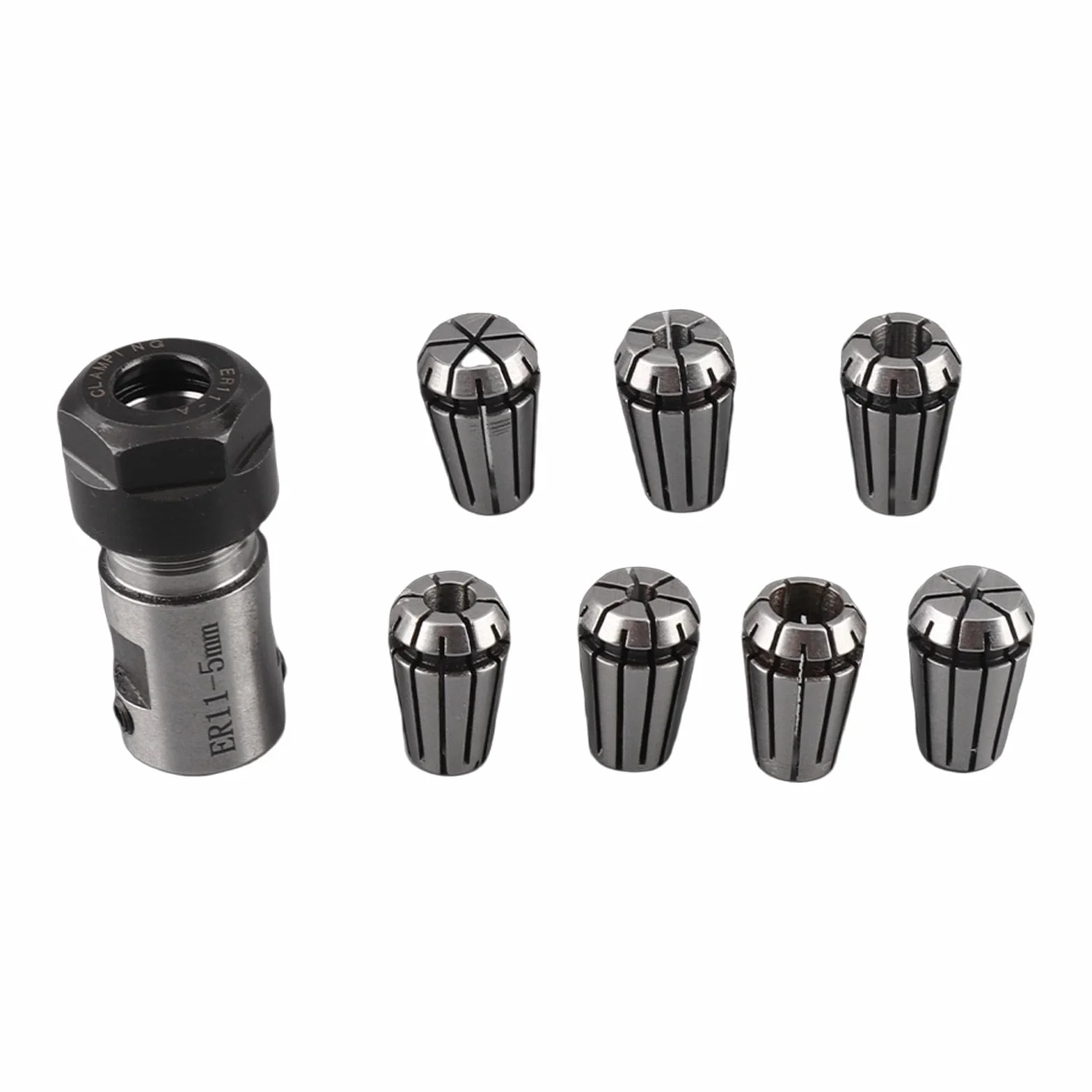 7 Sztuk ER11 1 7mm Sprężyna, Er11 5mm Er 11 5mm Tuleja Zaciskowa Zestaw ER11 5mm Uchwyt Wału Silnika Pręt Przedłużający Tokarka Narzędzie do Grawerka Cnc