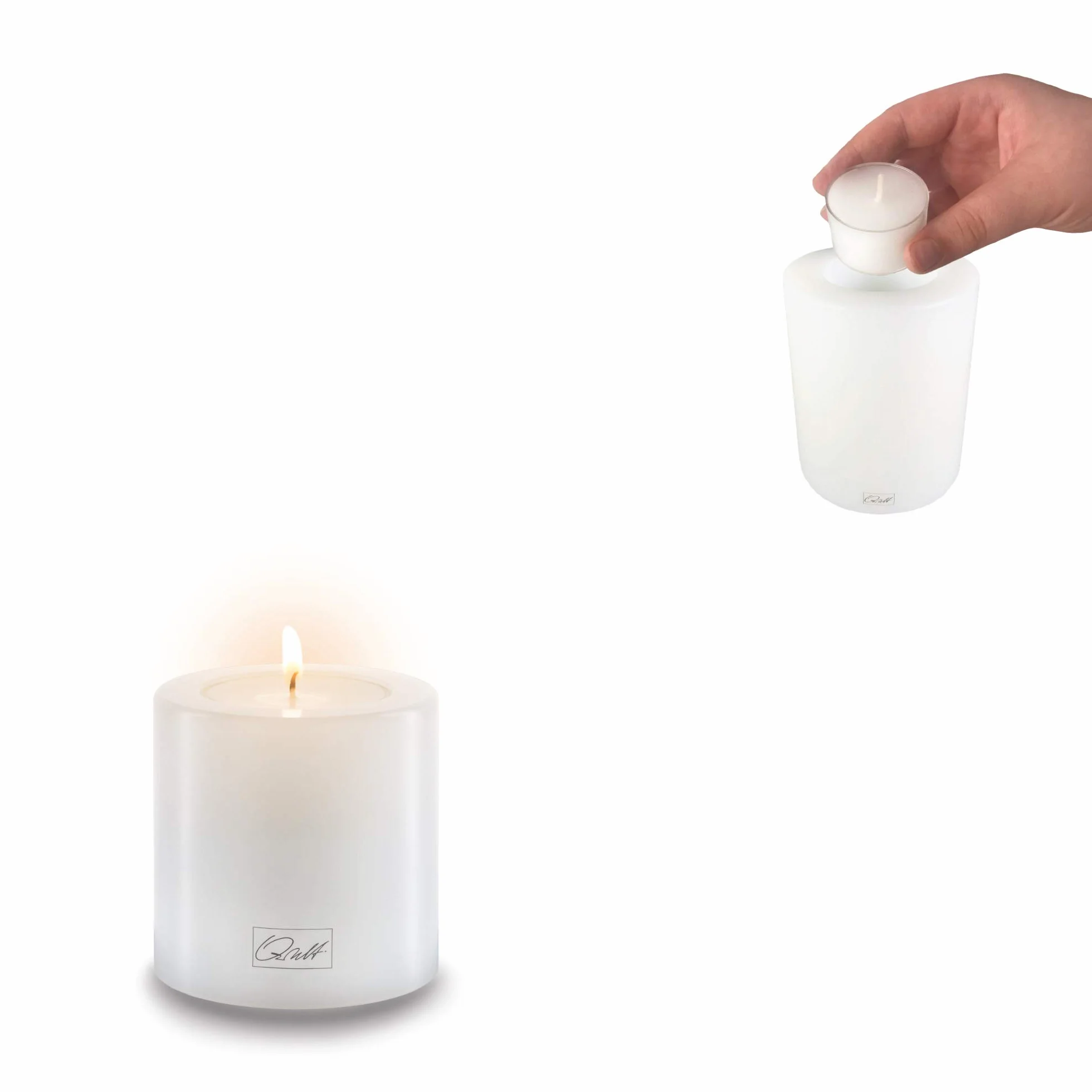 Qult Farluce Trend • Świecznik Na Podgrzewacze W Kształcie Świecy • Świeca Z Tworzywa Sztucznego • Tealight Z Wkładem Na Podgrzewacze • W Zestawie Świeczka