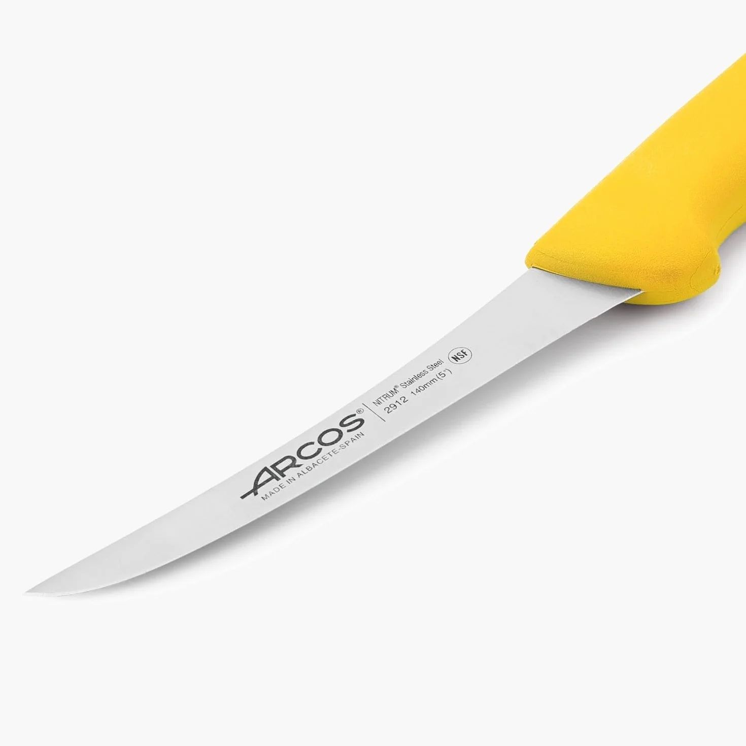 Arcos 291200 seria 2900-boning nóż nóż nitrm 140 mm (5,51 cala) - uchwyt polipropylenowy żółty kolor, stal nierdzewna 18/8