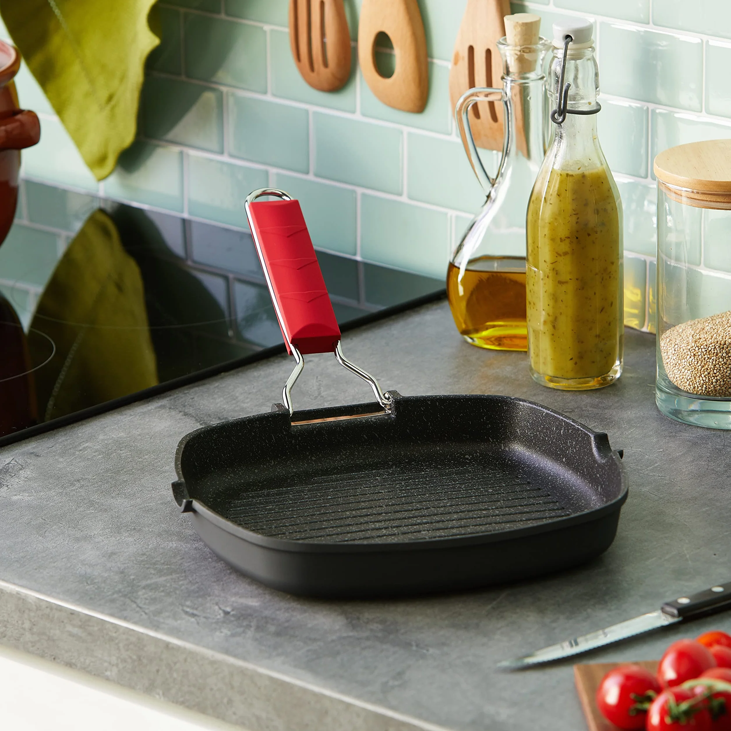 Moneta Patelnia Grillowa Aluminiowa 24 cm Czarna
