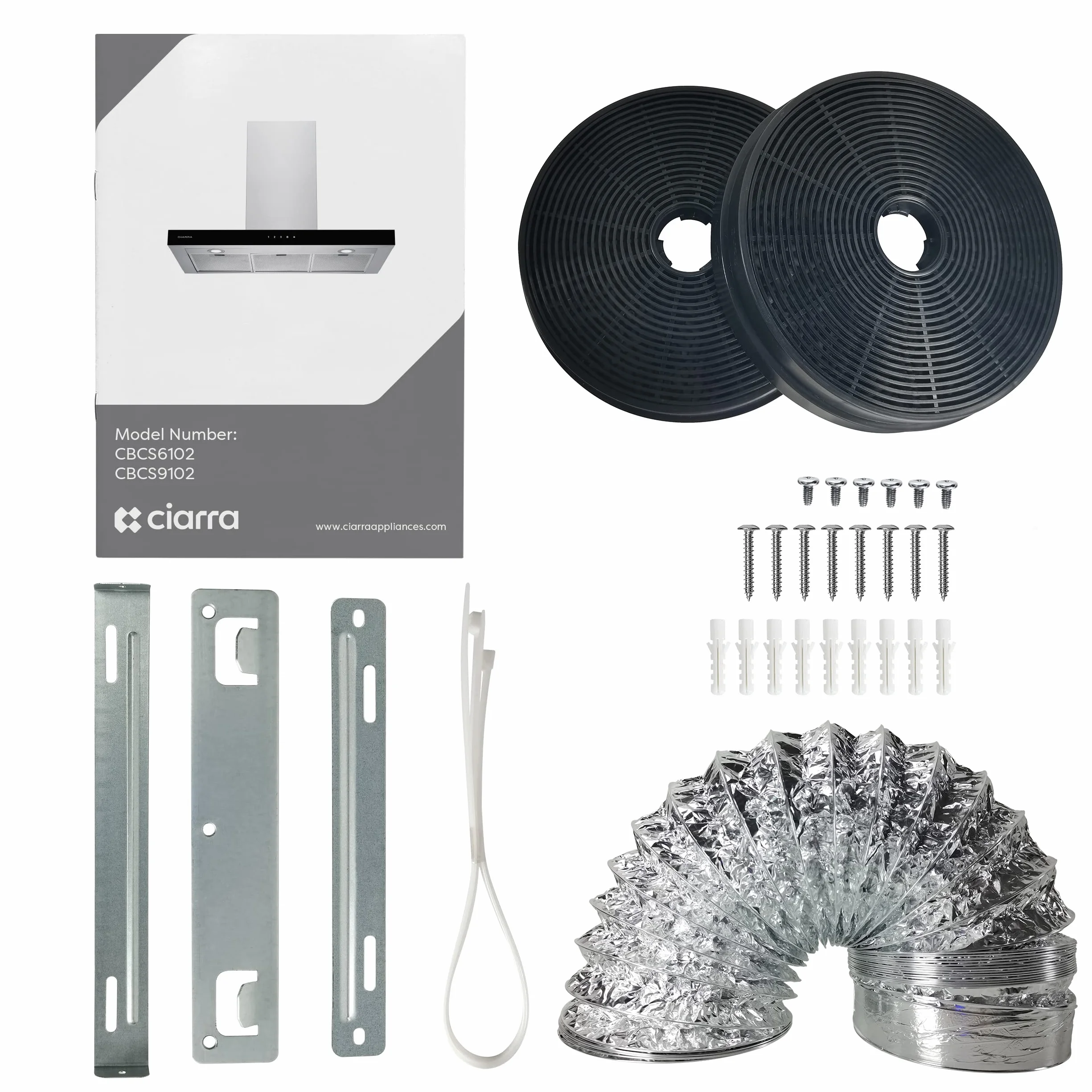 CIARRA CBCS9102 okap kuchenny 90 cm 650 m³/h - wydajność klasy A++ - 4 prędkości - funkcja Boost - cichy okap kuchenny - sterowanie dotykowe - ściemnialna dioda LED - okap ścienny ze stali nierdzewnej