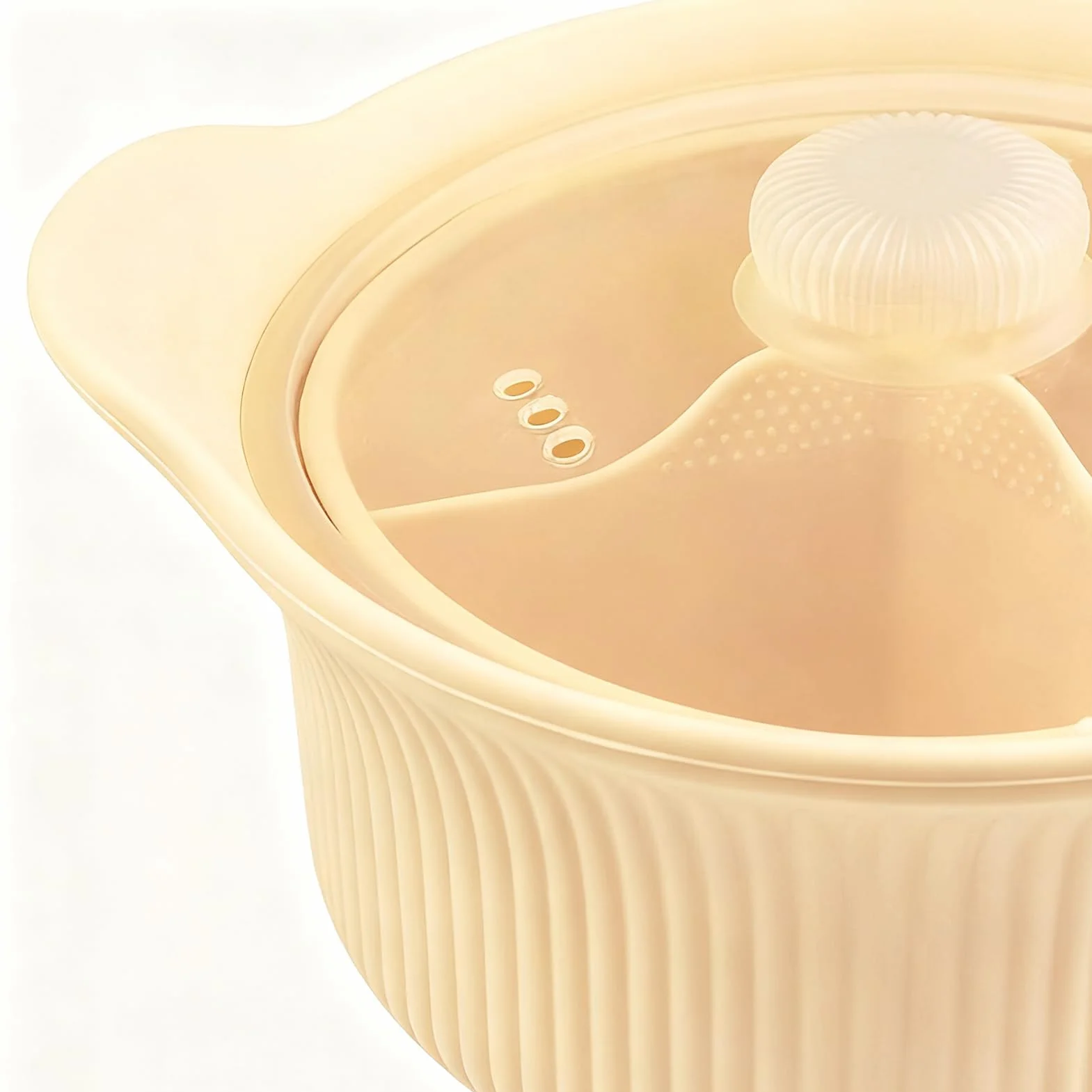 Kuchenka mikrofalowa - silikon z komor? parze - miska do gotowania parze w kuchence mikrofalowej mo? my? w zmywarce | Do zupy, ryb, piekarnika, frytkownicy powietrznej, domowej kuchni