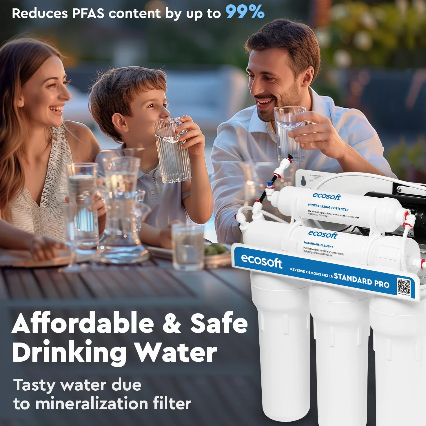 Ecosoft Standard PRO Filtr odwróconej osmozy - ze zintegrowaną pompą, wydajnym oczyszczaniem i łatwą instalacją