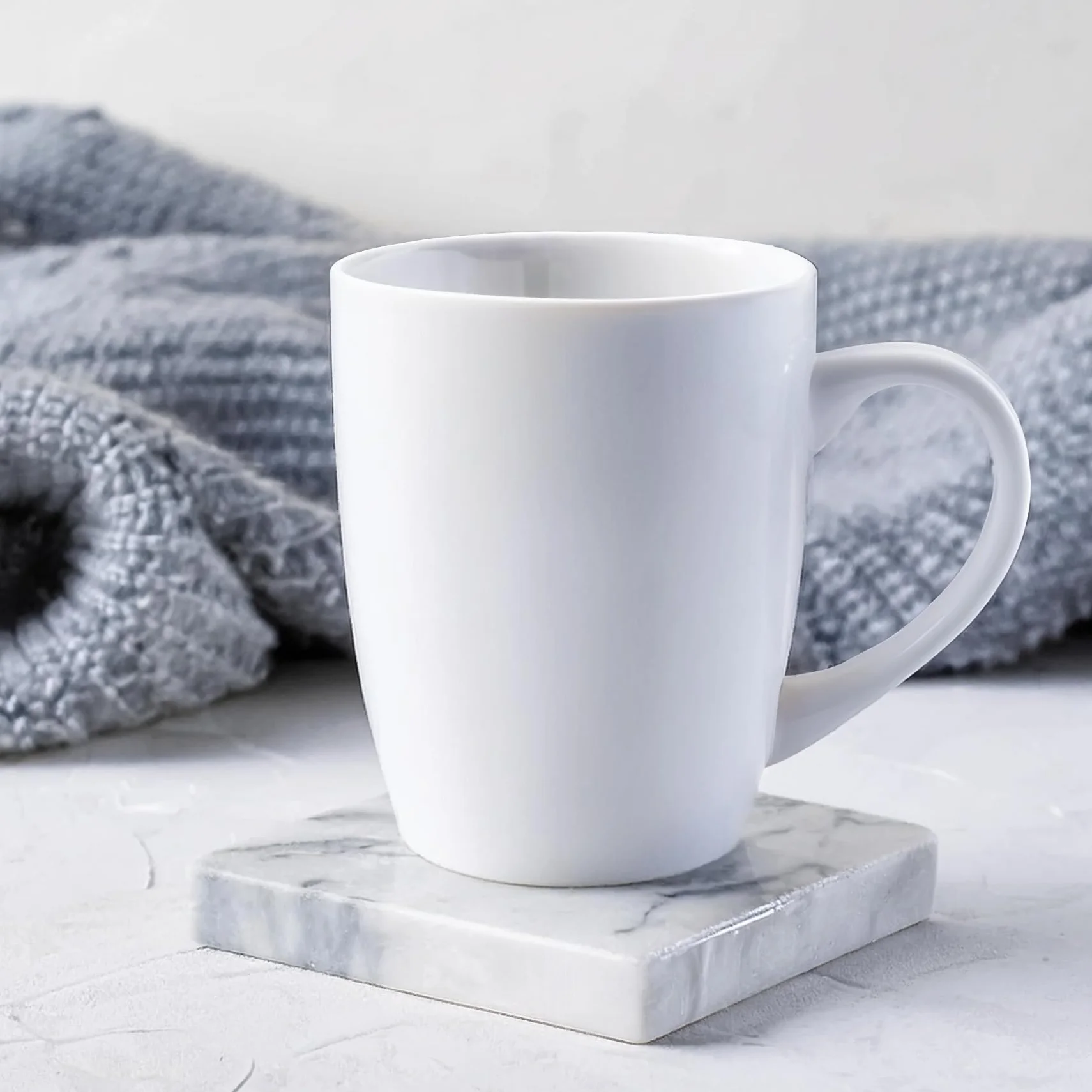 Glasmark Krosno Zestaw Kubków Ceramicznych 0,3 Litra Do Picia Kawy i Herbaty Z Uchem - Akcesoria Kuchenne Białe 6 x 300 ML