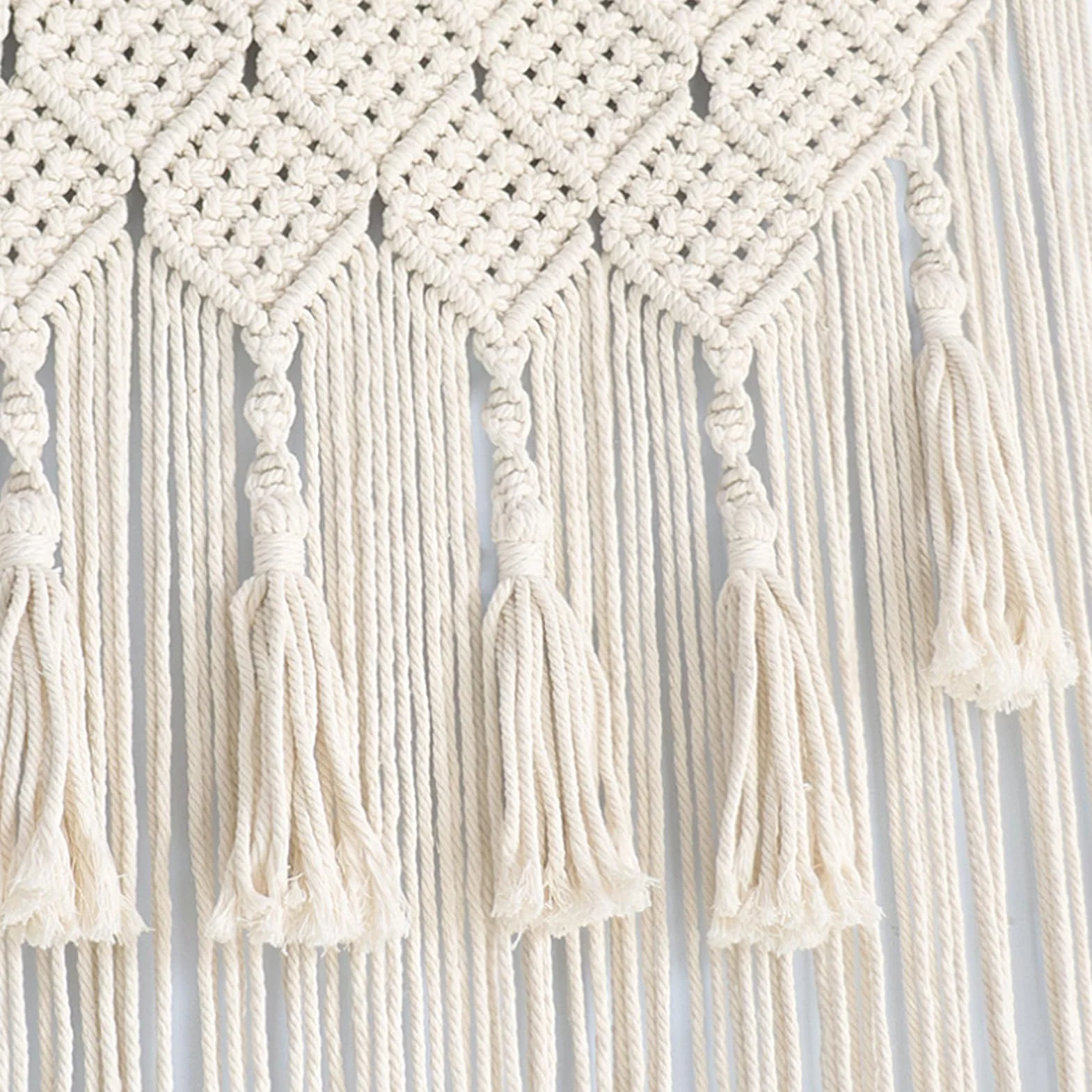 Ręcznie tkana makrama, makrama, dekoracja ścienna, 65 x 200 cm, zasłona boho, dekoracja na drzwi, okno, dekoracja pomieszczenia