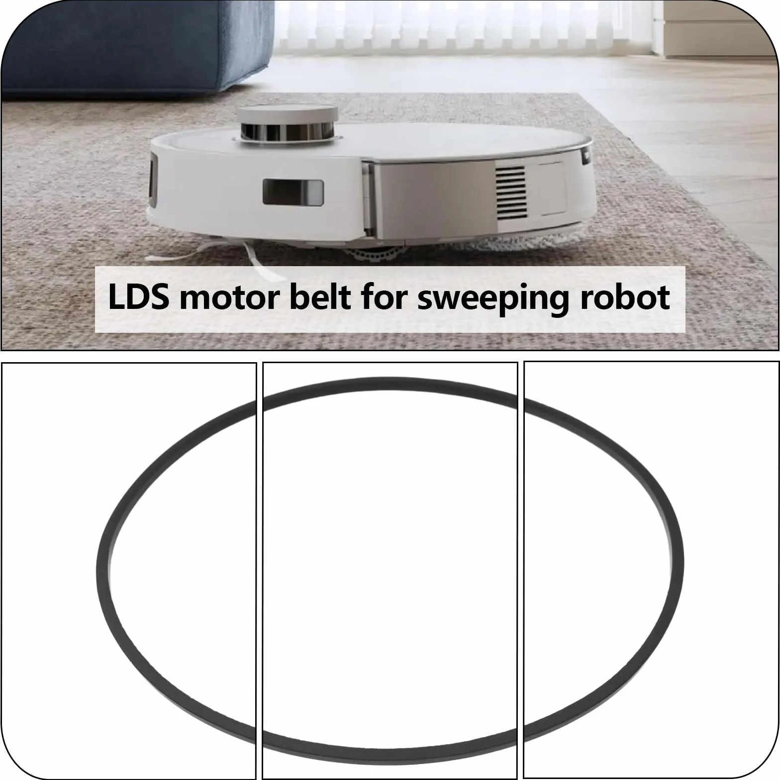 2 szt. Zamiatający silnik robota LDS pasek ID 6,7 cm pasek silnika robota zamiatającego kompatybilny z Ecovacs DEEBOT 900 DE5G DE53 DN33 czarny