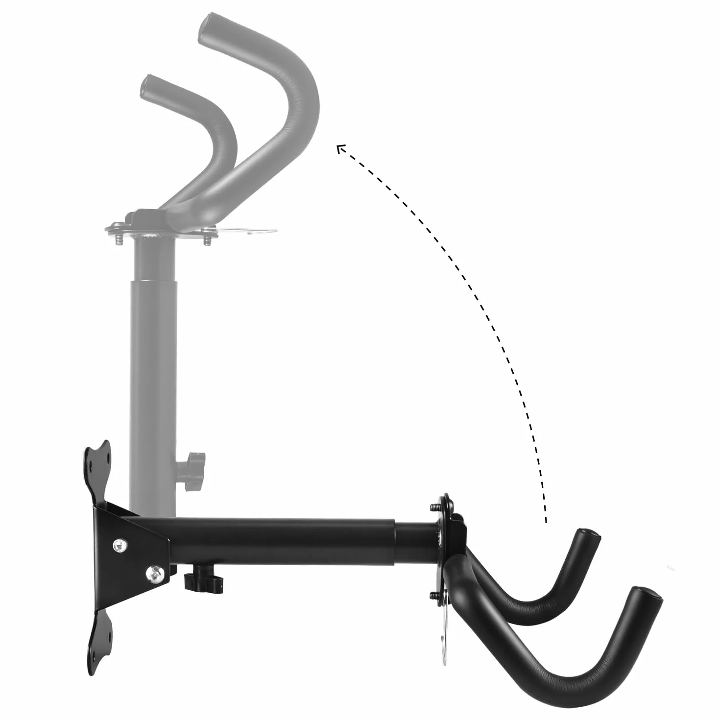 Maclean Uchwyt ścienny do roweru, regulowany uchwyt stalowy do rowerów do 30 kg, składany, zajmuje mało miejsca, powlekane haki ochronne, z dodatkowym uchwytem na kask, długość 37-47 cm