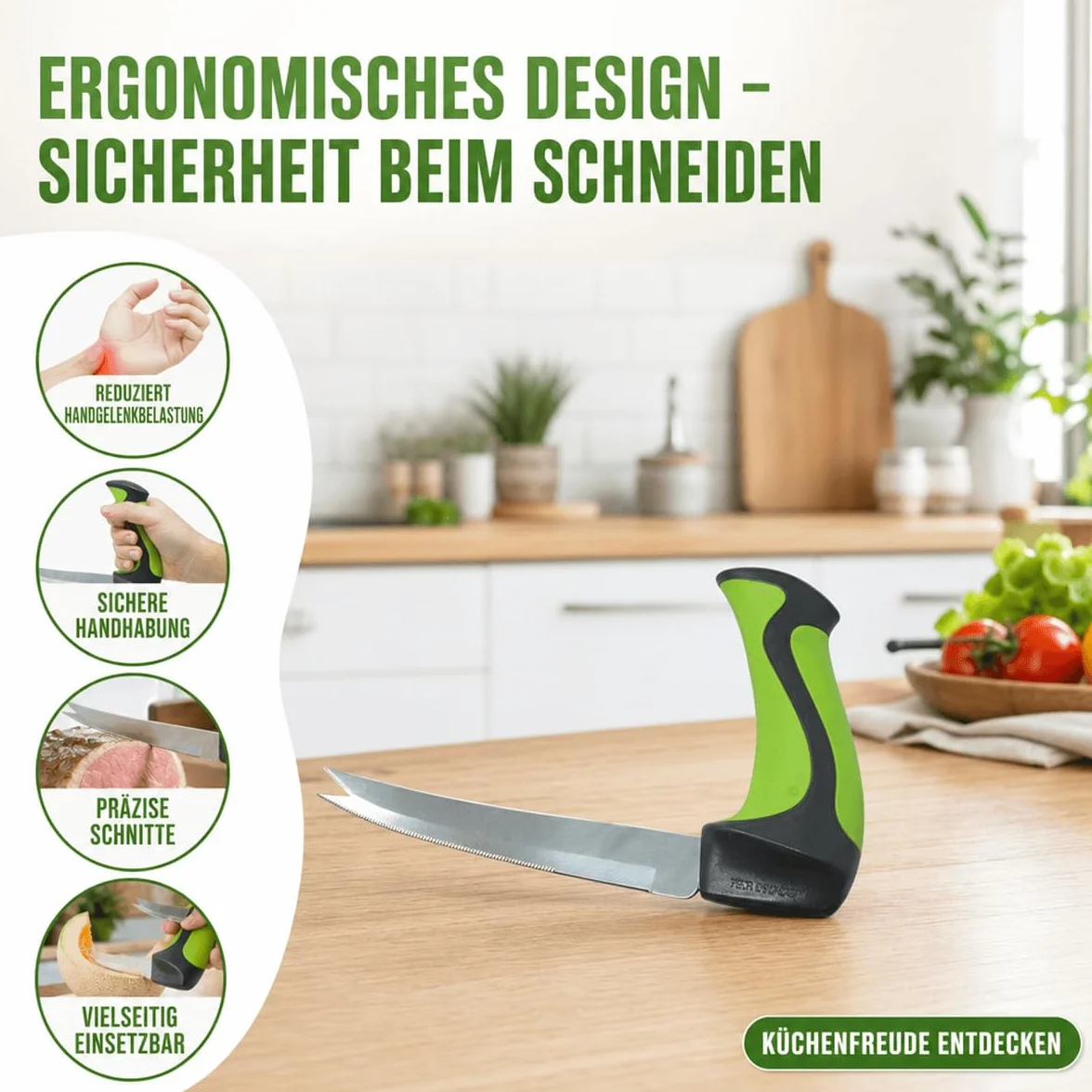 ATC Handels GmbH Nóż uniwersalny do kuchni nóż kuchenny Easi-Grip PETA