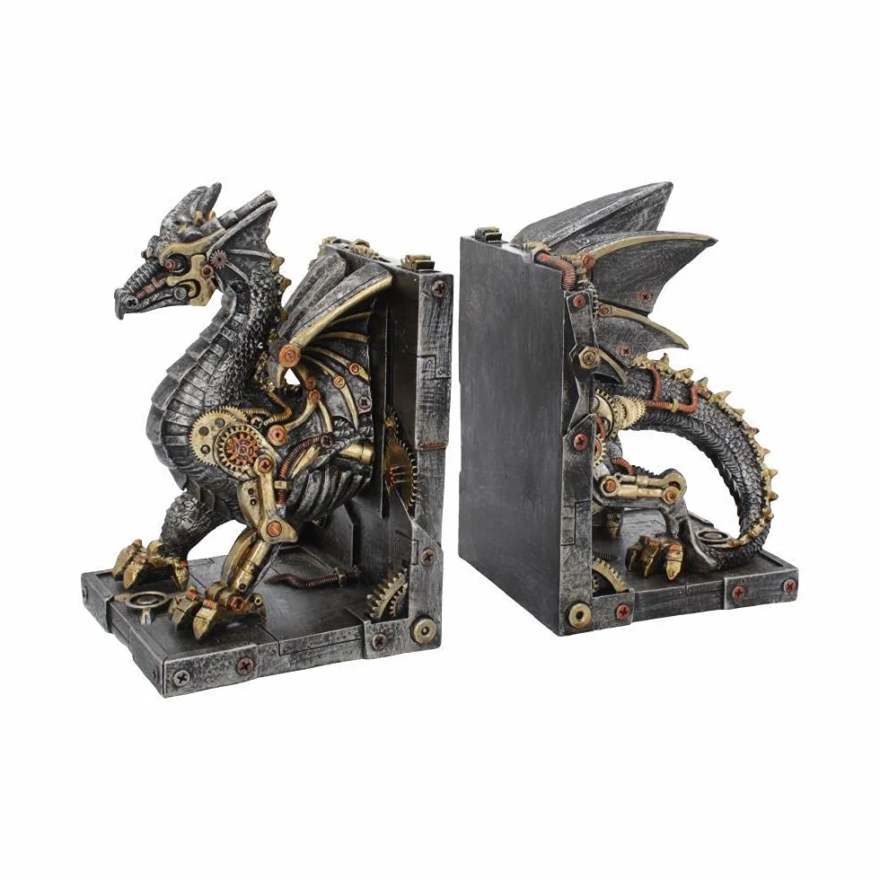 Nemesis Now Dracus Machina podpórki na książki 27 cm, brąz
