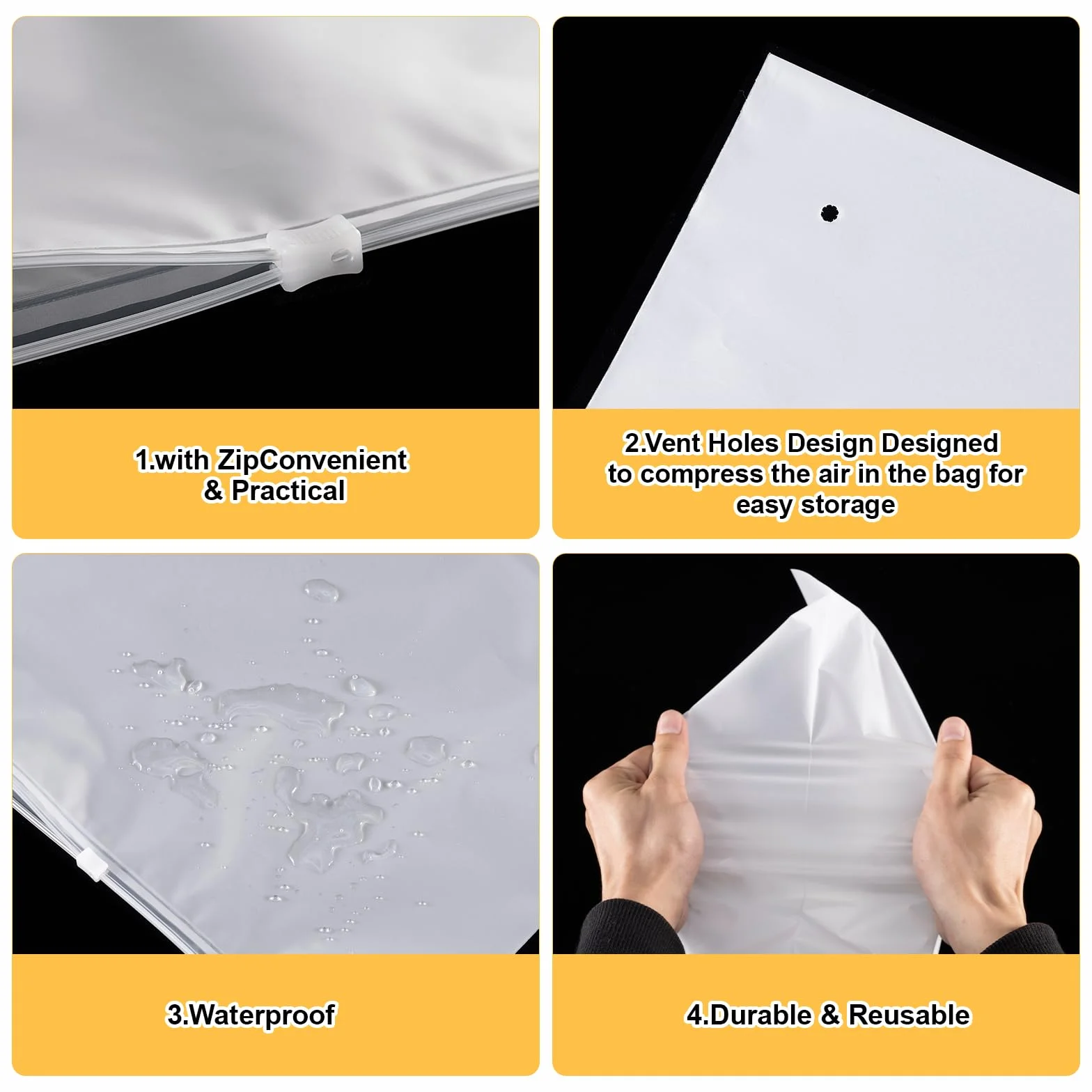 30 sztuk dużych worków z zamkiem błyskawicznym, 40 x 30 cm, 45 x 30 cm, zestaw toreb podróżnych, plastikowe torebki z zamkiem błyskawicznym, organizer do walizki, wielokrotnego użytku, przezroczysta