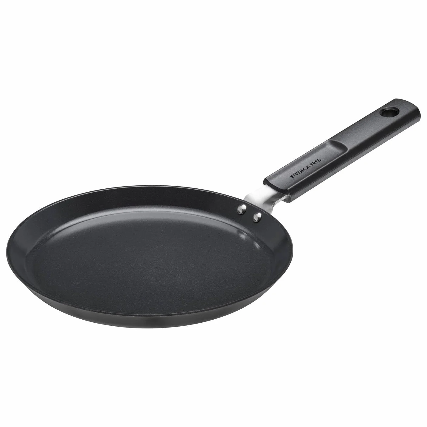 Fiskars Patelnia do omletów, twarda powierzchnia, średnica 22 cm, odpowiednia do wszystkich płyt grzewczych, powłoka nieprzywierająca, odporna na zarysowania, aluminium/plastik, czarna, 1075522