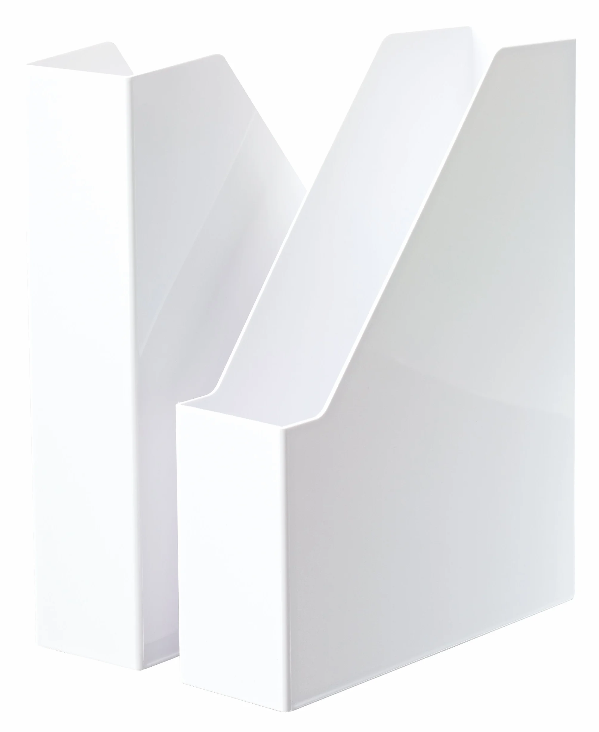 HAN i-Line segregator stojący – 2 sztuki, elegancki, nowoczesny segregator stojący na zeszyty, czasopisma i teczki do formatu A4/C4, biały, 16501-12