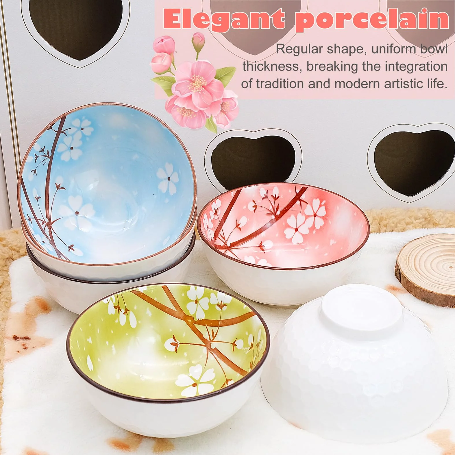 6 miseczek do musli z porcelany, miseczki deserowe, porcelanowe miseczki dla dzieci i dorosłych, porcelanowe małe miski 300 ml, na zupę, sałatkę, deser, przekąski