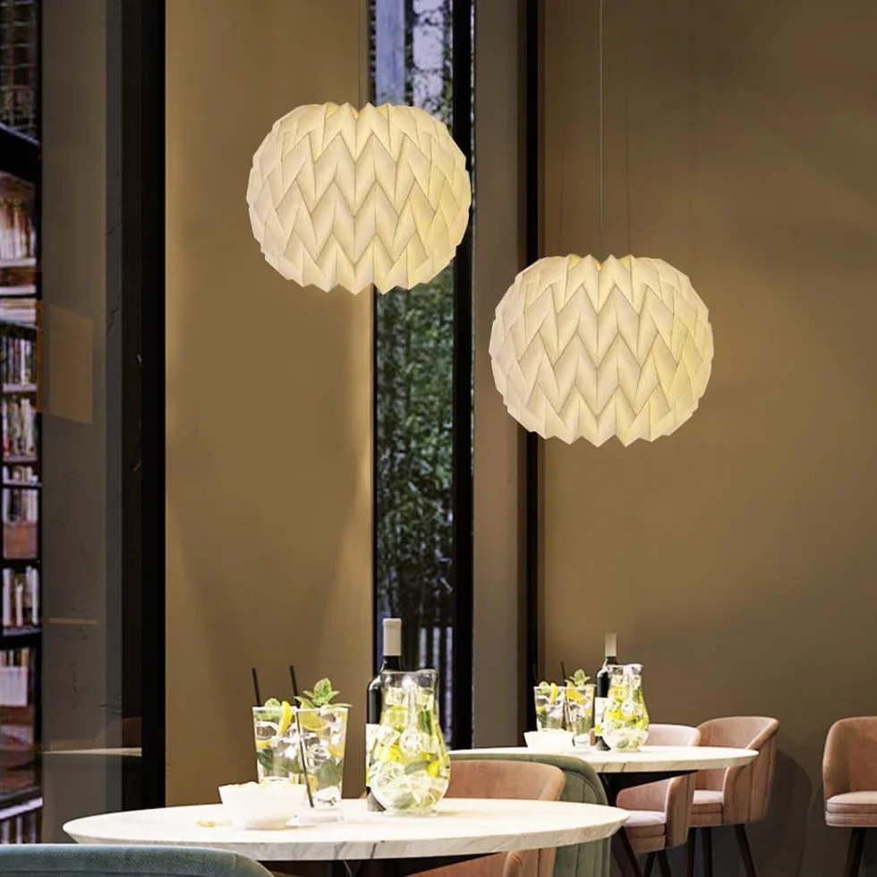 Abażur lampy w stylu nordyckim z papieru kreatywnego, papier origami, składany klosz wiszący, dekoracja artystyczna, do salonu, jadalni, sypialni
