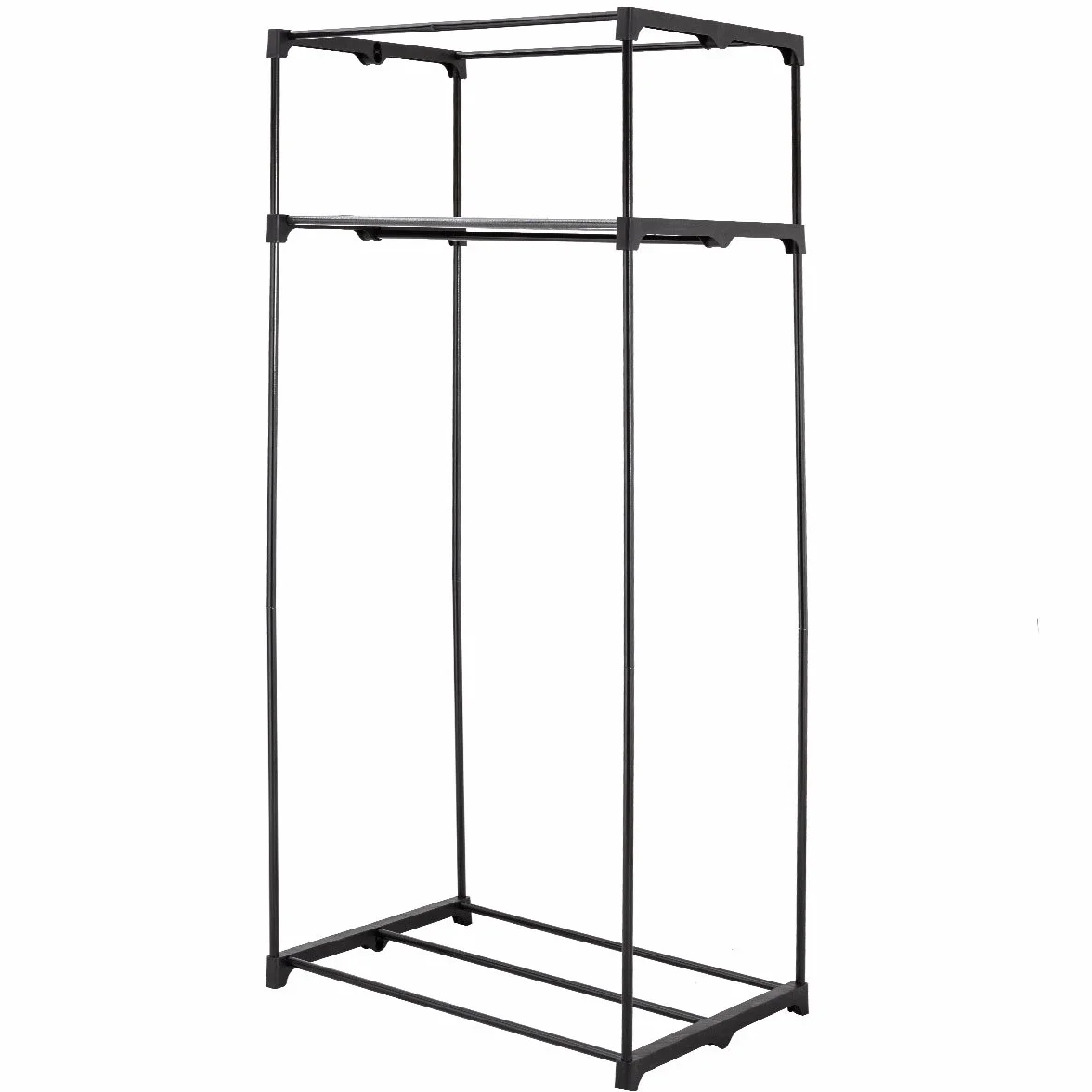 COSTWAY Szafa na ubranie z materiału, drążkiem i półką, skladana, do salonu, sypialni, piwnicy, 74x50x172 cm (brązowa)