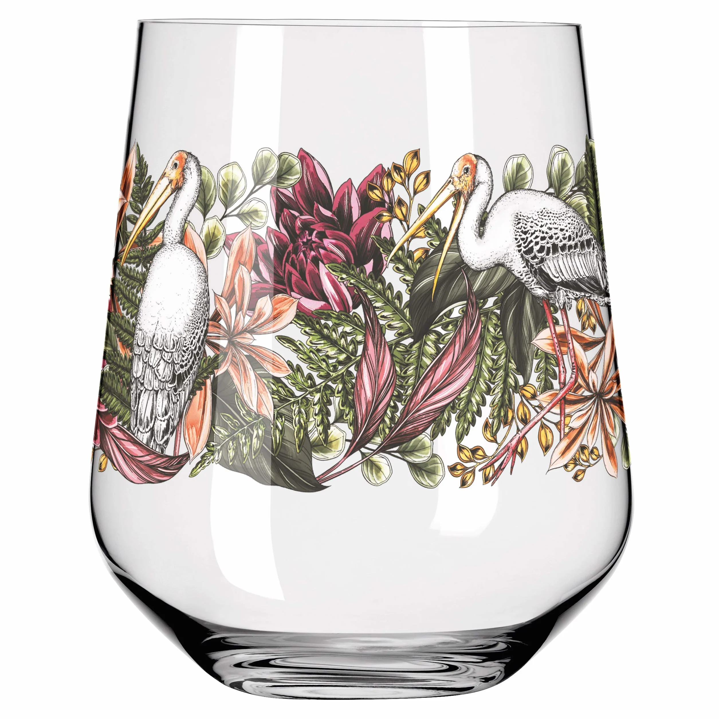 RITZENHOFF 3701001 Kieliszek do ginu, 700 ml, seria Shadow Fauna, zestaw nr 1, 2 sztuki, bocian i motyl - Made in Germany