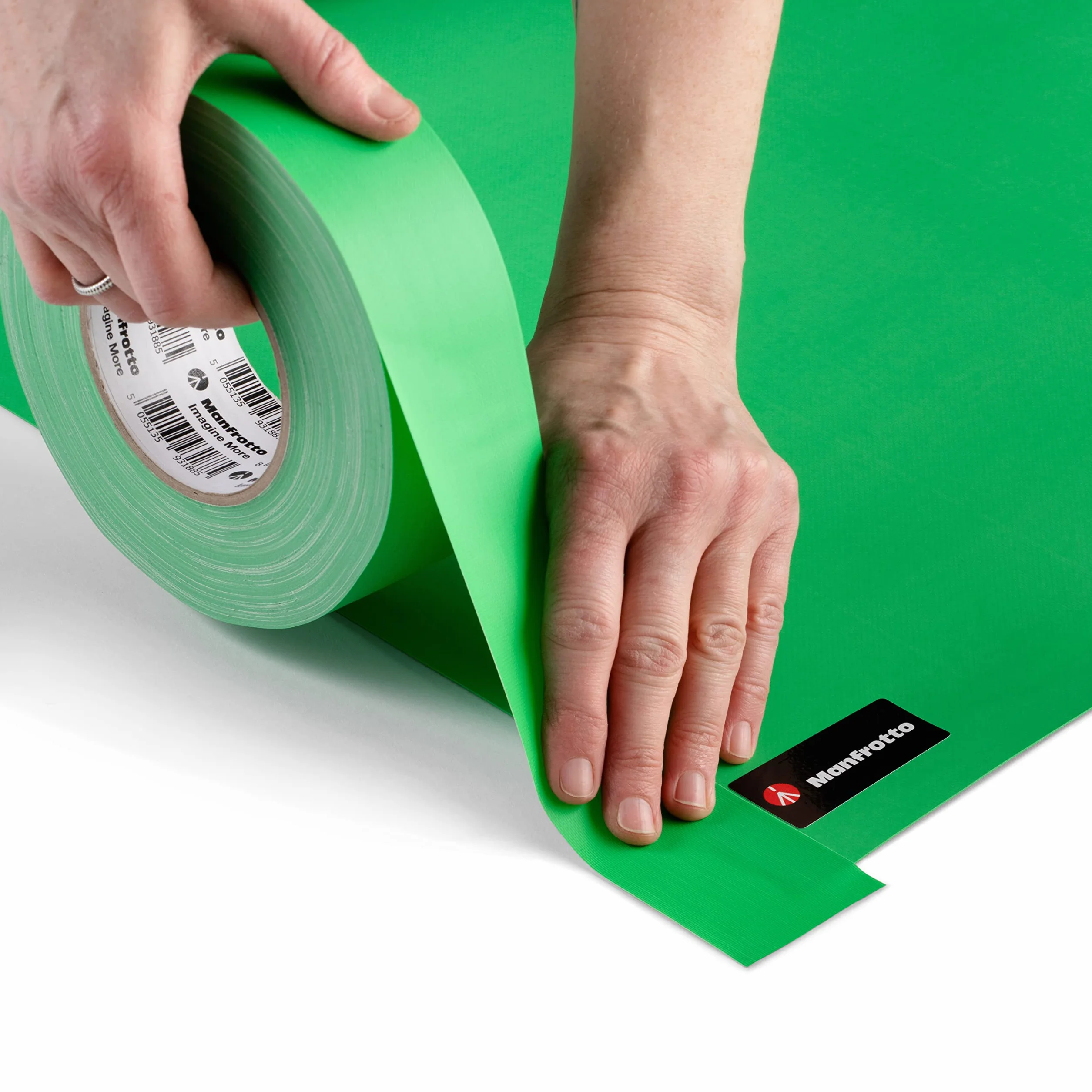 Manfrotto Chroma Key Green Gaffer Tape 50 mm x 50 m, taśma najwyższej jakości, bardzo mocne trzymanie, odpowiednia do techniki kluczowania, StudioLink, panoramiczne tło, LL LB7966