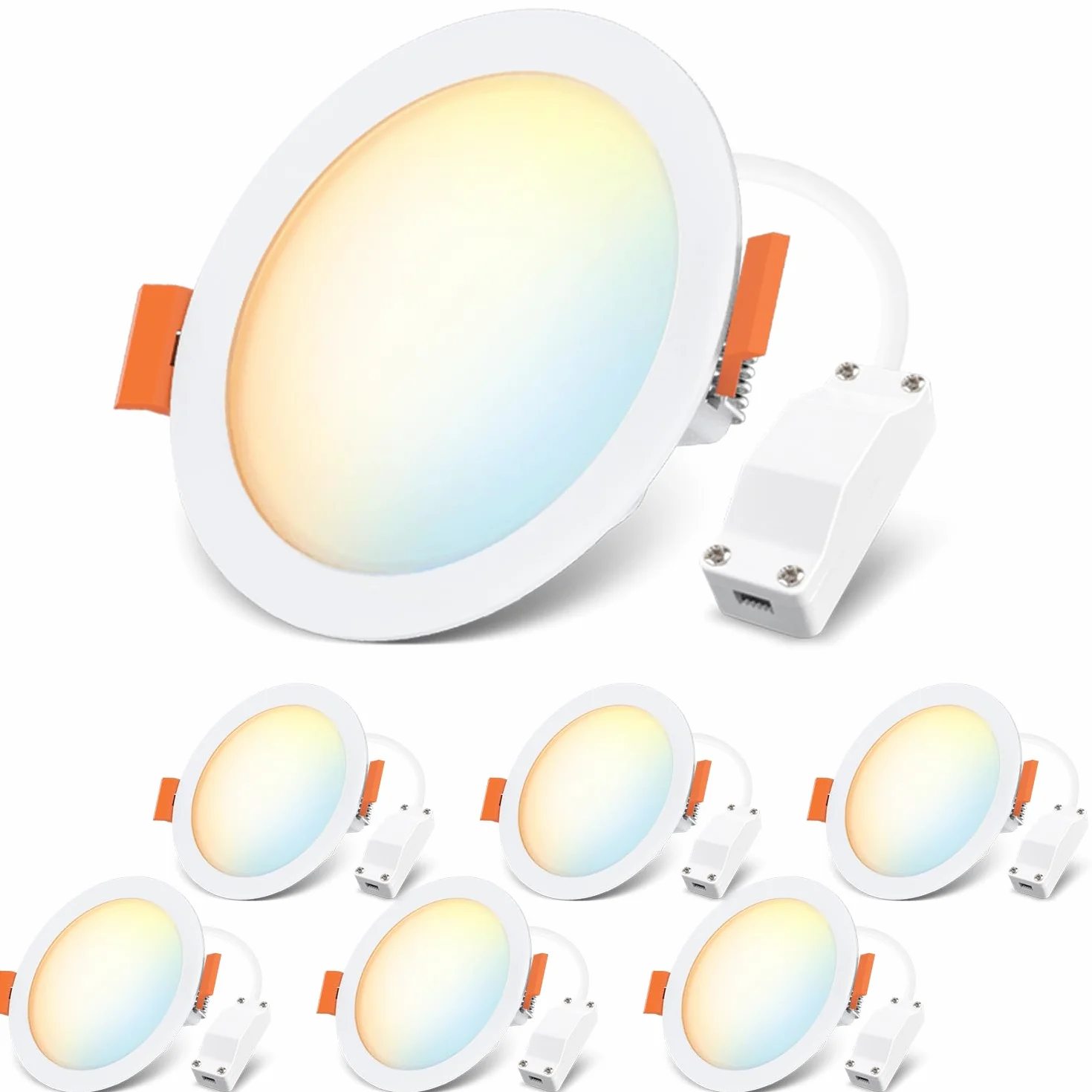 LVWIT Wpuszczane Reflektory LED do Płyt Gipsowo-Kartonowych, 6 W Odpowiednik 51 W, Wpuszczane Reflektory Sufitowe LED 600 Lm, 3000 K Ciepła Biel, 4000 K Neutralna Biel, 6500 K Zimna Biel