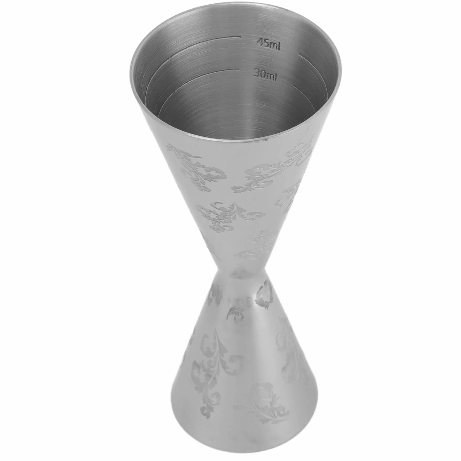 Koktajl z miarką, Jigger Bar Jigger Kubek Barista Podwójna głowa Dozowniki koktajlowe ze stali nierdzewnej z paskami ze stali nierdzewnej do baru (Large)